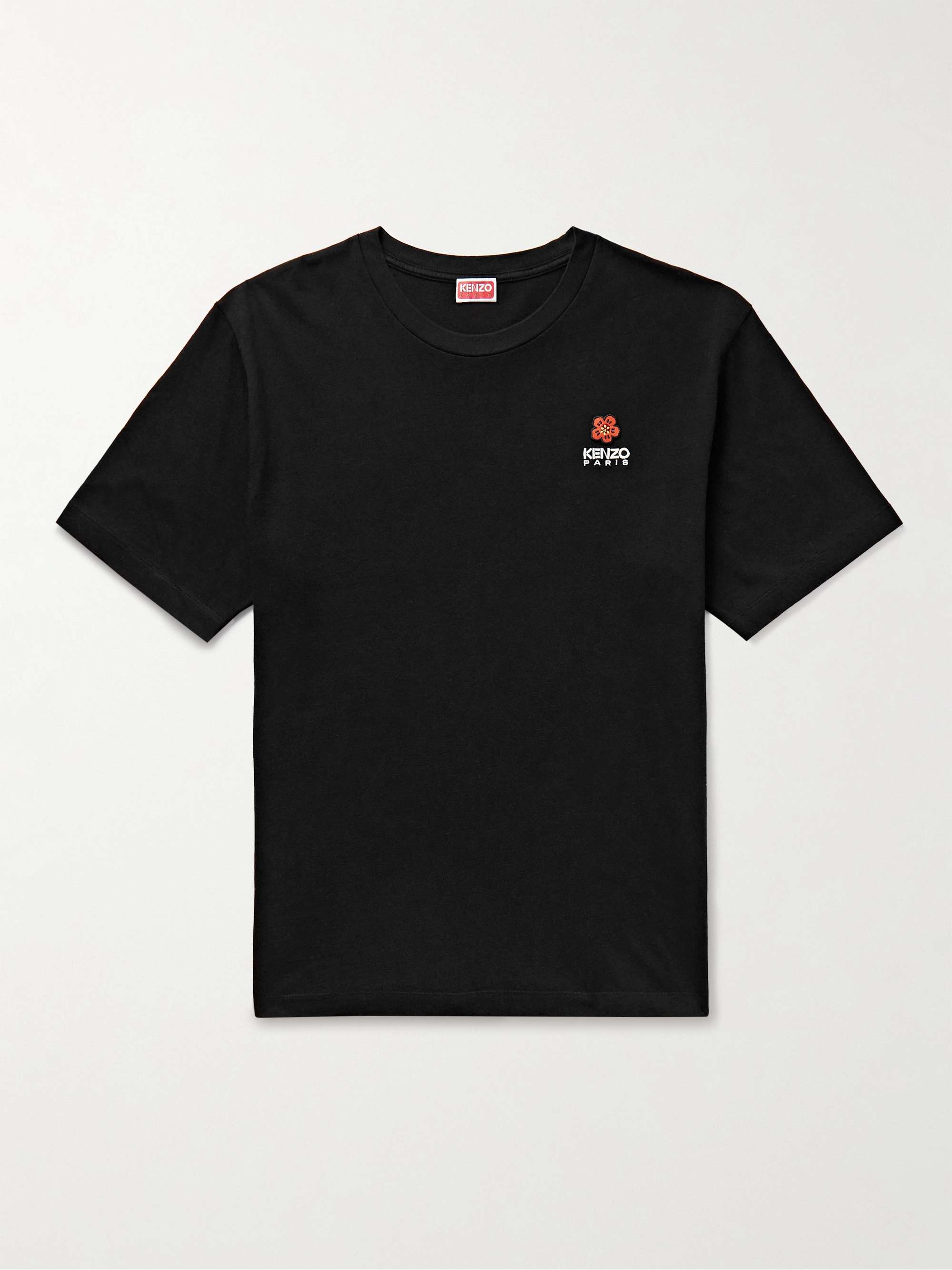 T-shirt in jersey di cotone con logo ricamato e applicazione KENZO da uomo  | MR PORTER