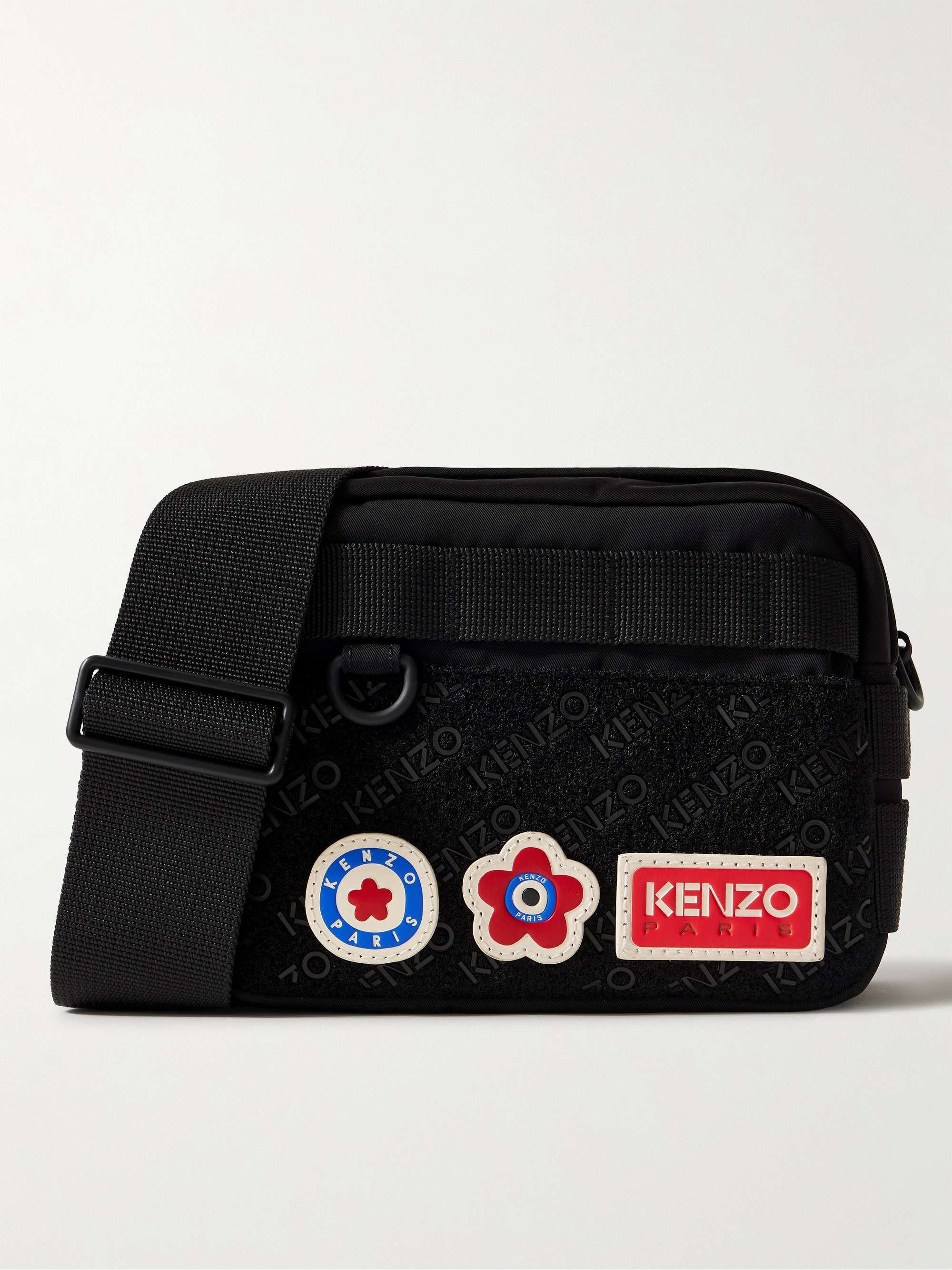 KENZO Logo-Embellished Webbing-Trimmed Tech-Twill Messenger Bag for Men |  MR PORTER