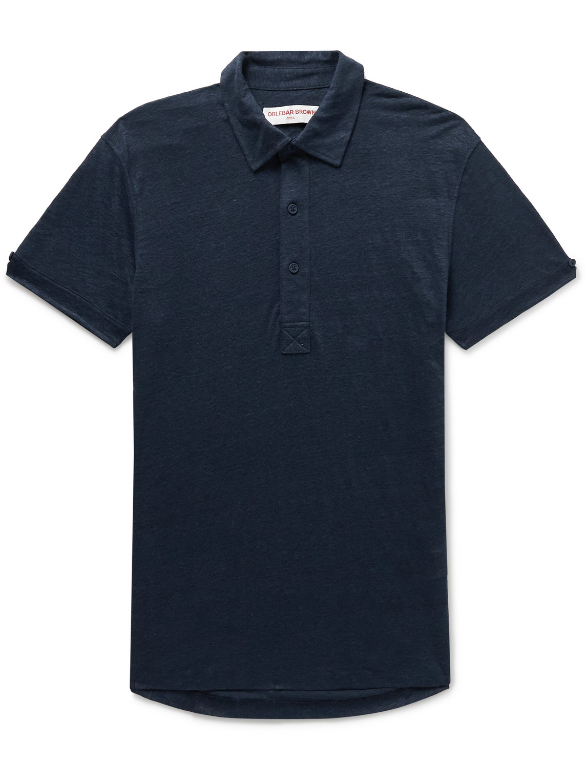 Orlebar Brown Sebastian Slim-fit Linen-jersey Polo Shirt In Blue