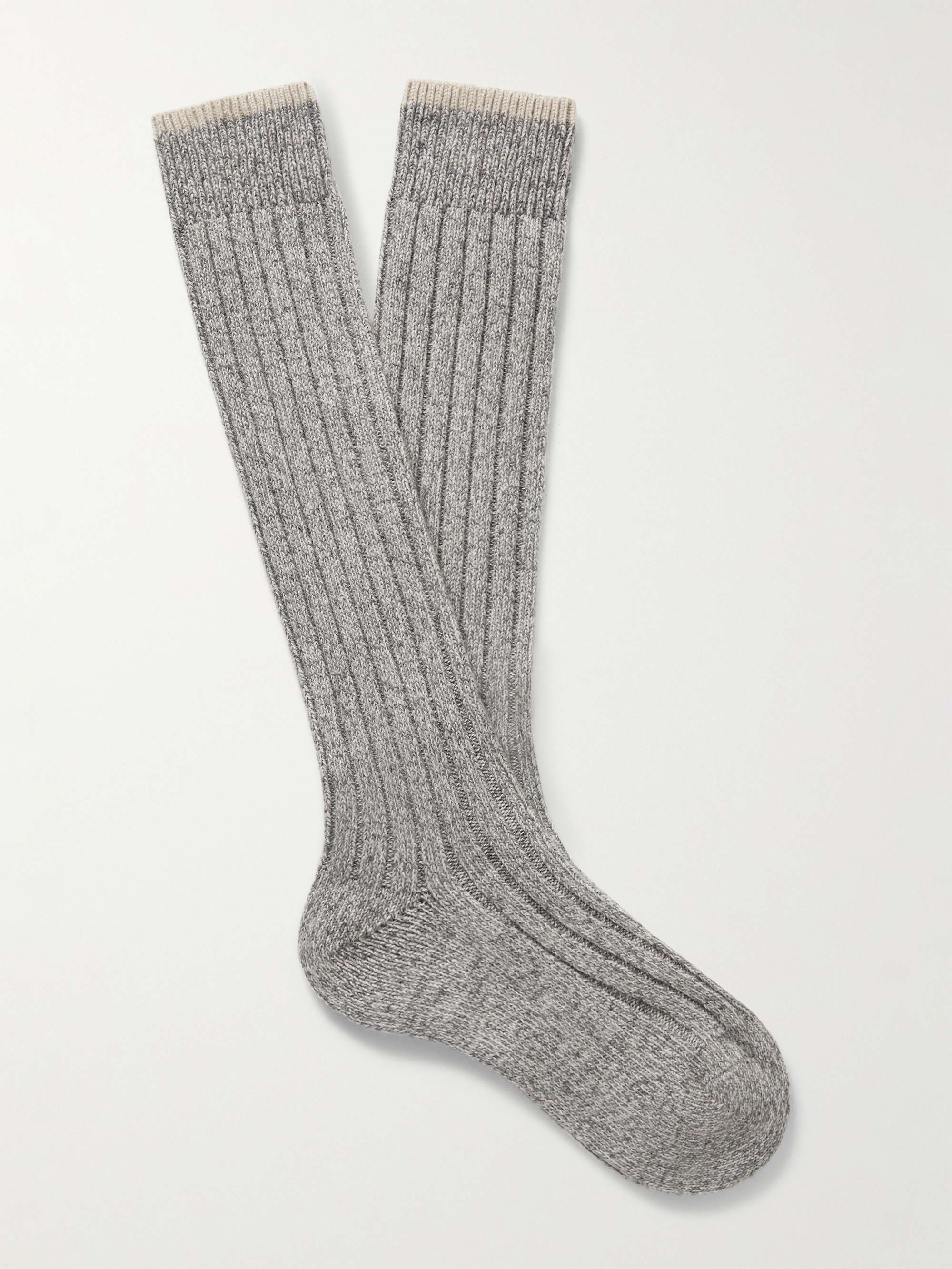 BRUNELLO CUCINELLI Ribbed Cashmere Socks for Men | MR PORTER
