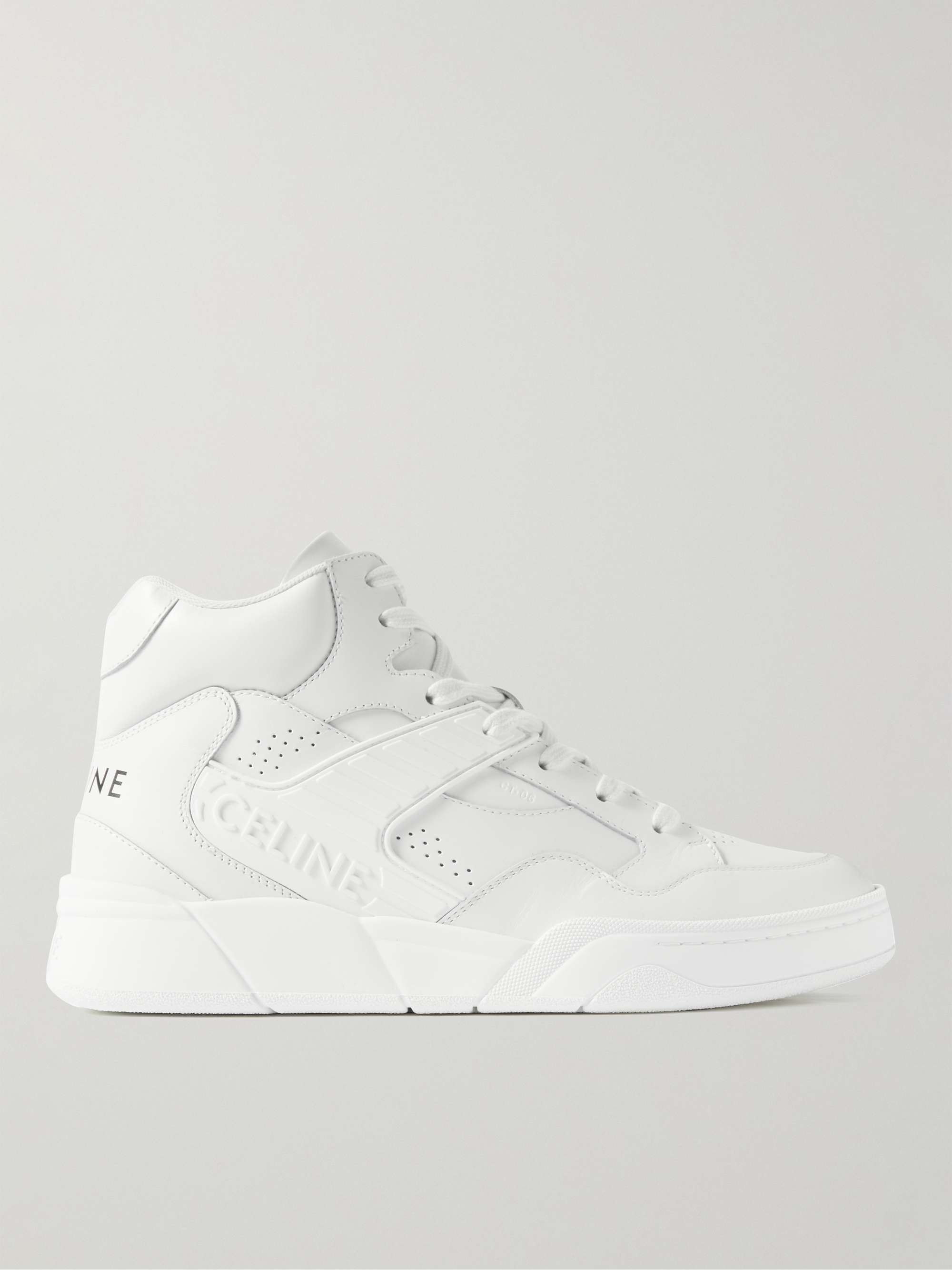 CELINE HOMME CT-06 Rubber-Trimmed Leather High-Top Sneakers for Men ...