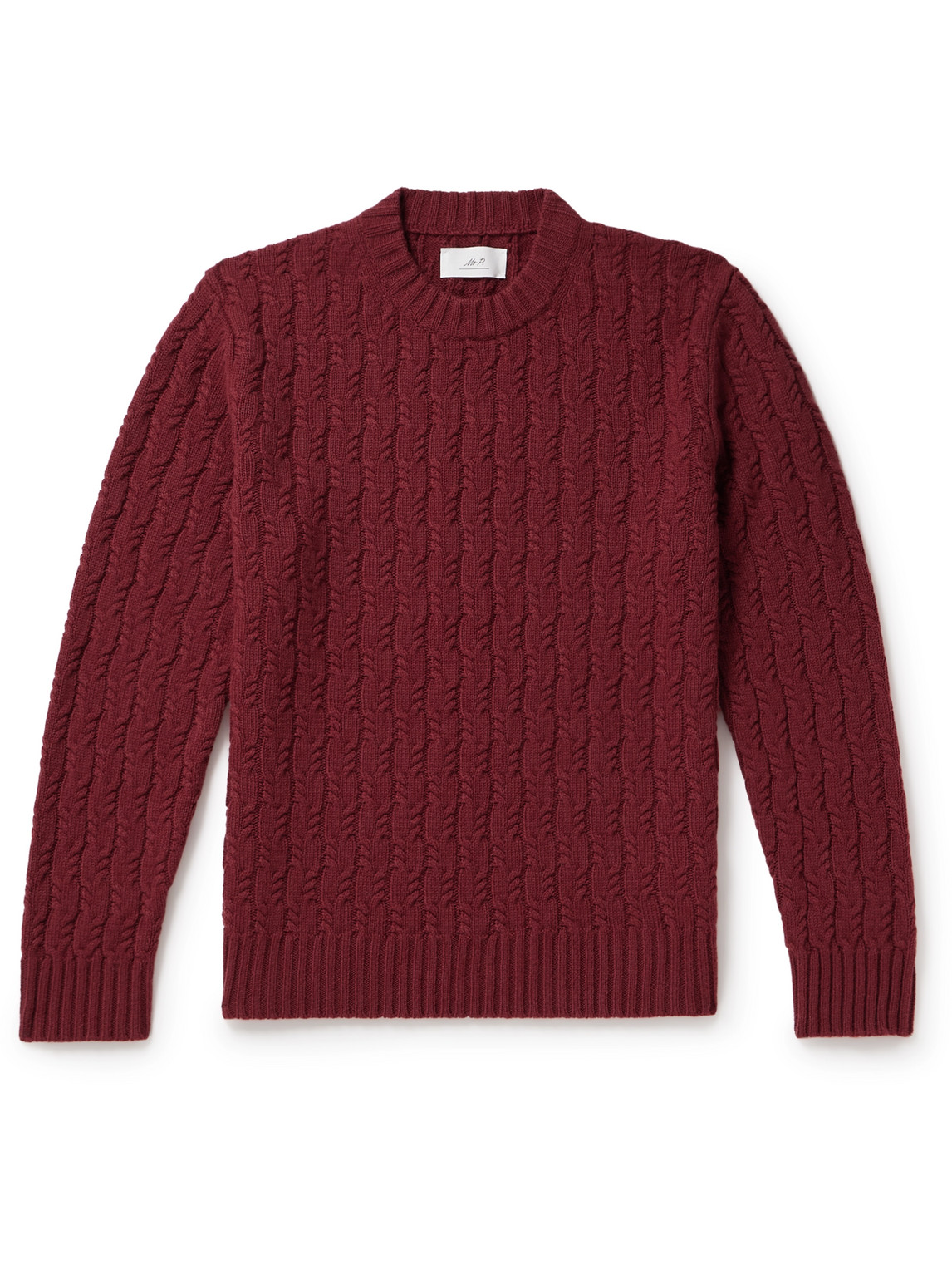 Mr P Cable-knit Wool Jumper In Burgundy