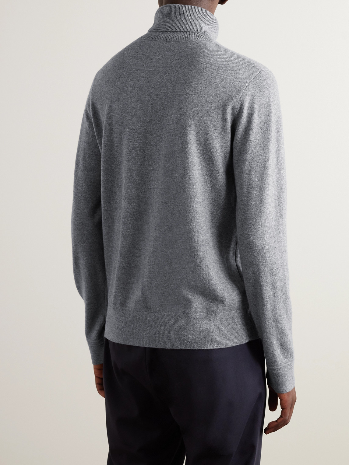 Shop Mr P Cashmere Rollneck Sweater In Gray