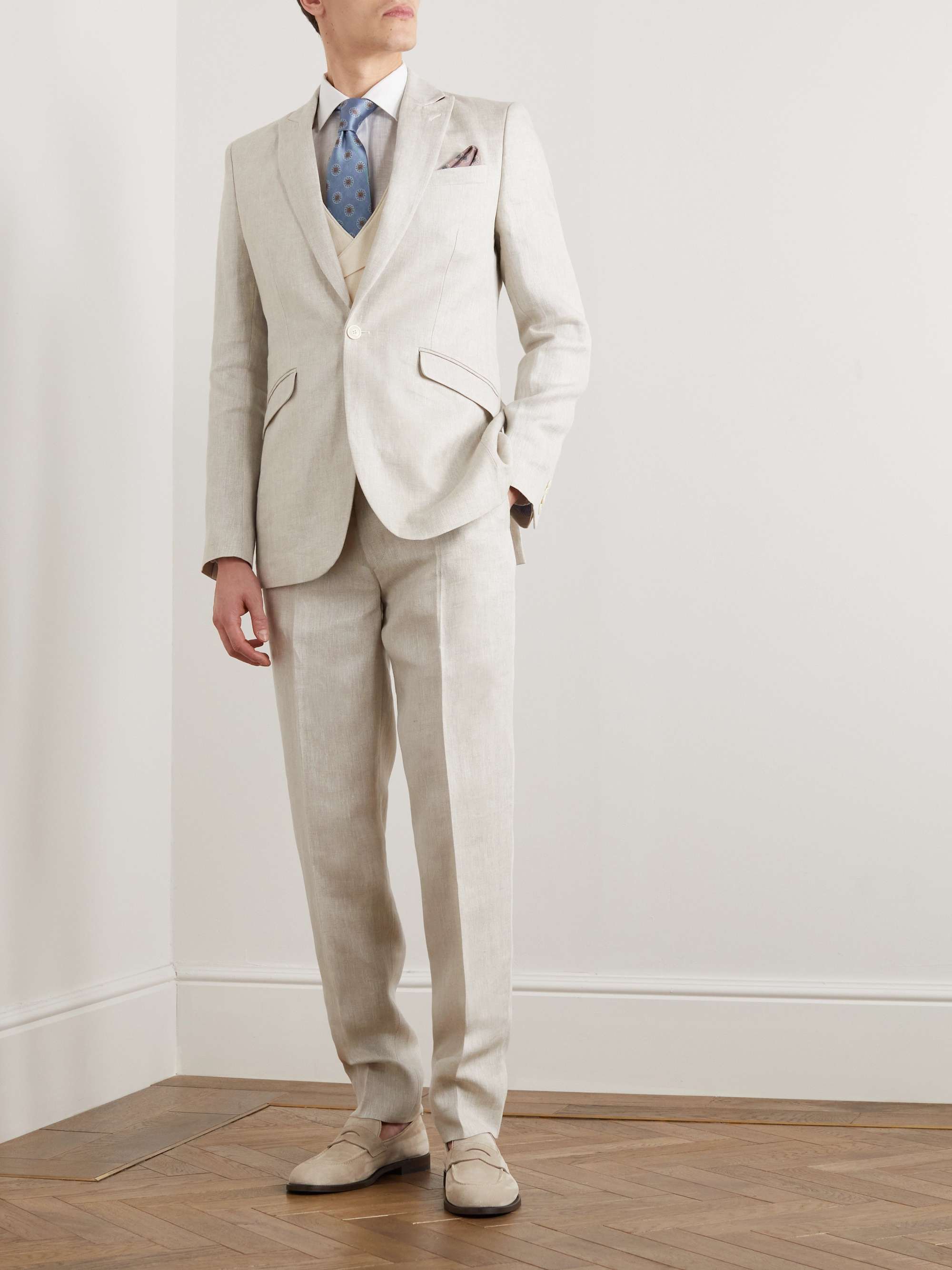 FAVOURBROOK Radwick Double-Breasted Herringbone Linen and Silk-Blend  Waistcoat for Men | MR PORTER