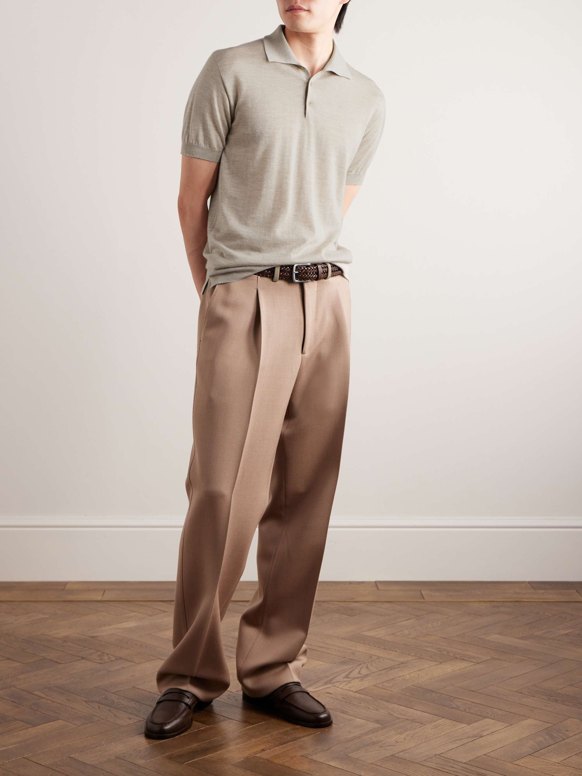 SAMAN AMEL Cashmere and Silk-Blend Polo Shirt for Men | MR PORTER