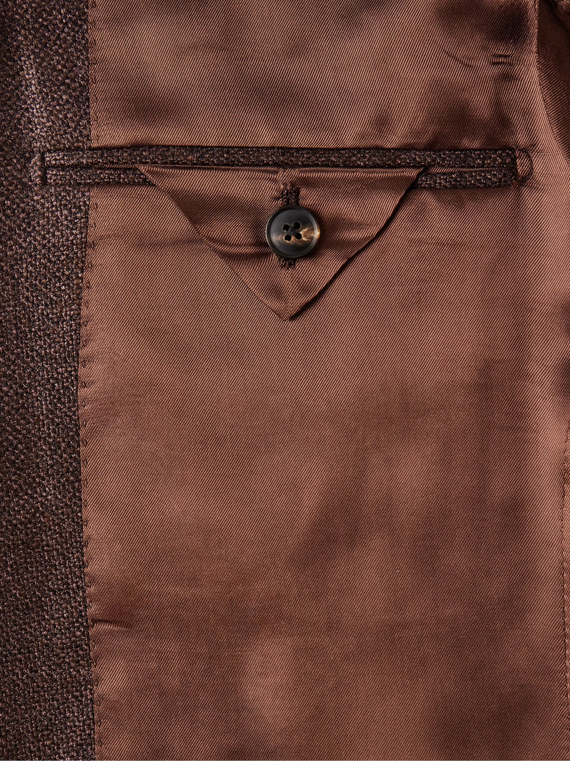 Shop Saman Amel Slim-fit Silk, Wool And Linen-blend Blazer In Brown