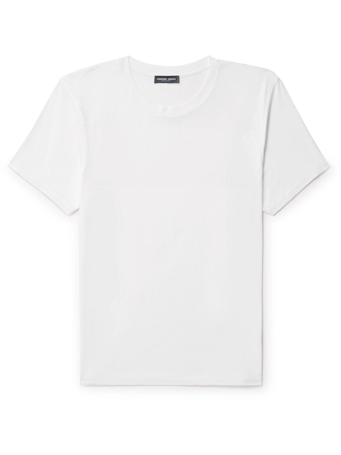 Frescobol Carioca Lucio Cotton And Linen-blend Jersey T-shirt In White