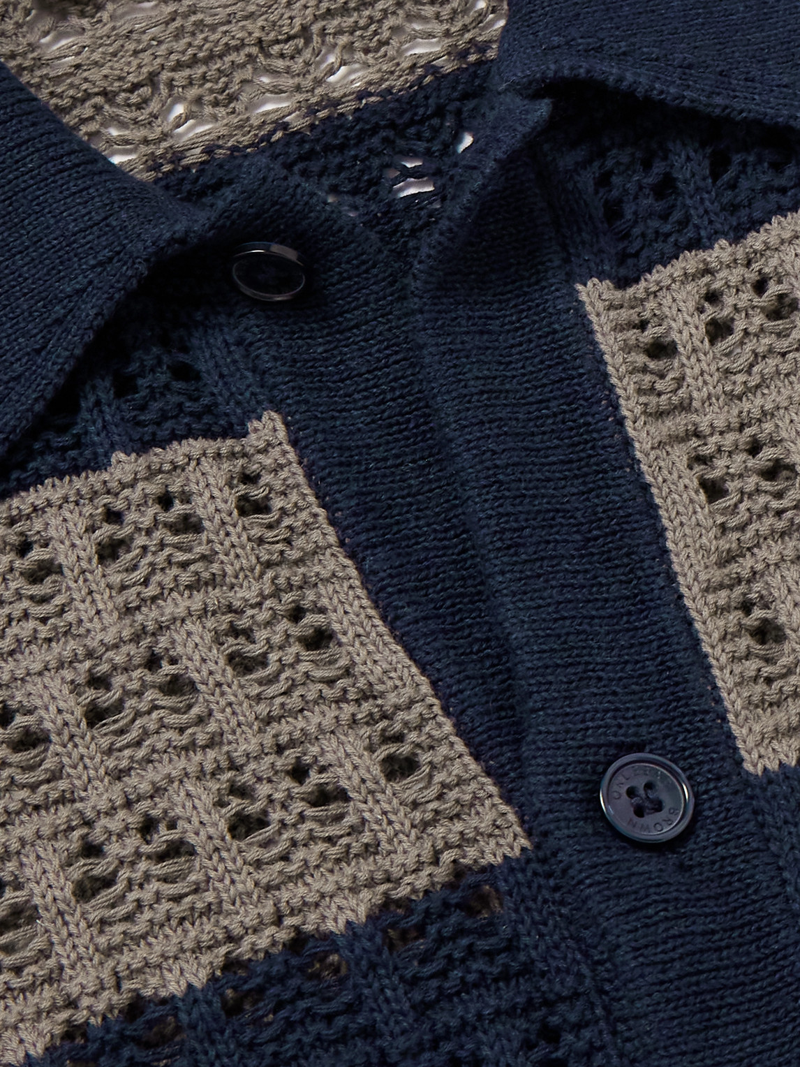 Shop Orlebar Brown Fabien Striped Crocheted Cotton And Linen-blend Shirt In Blue