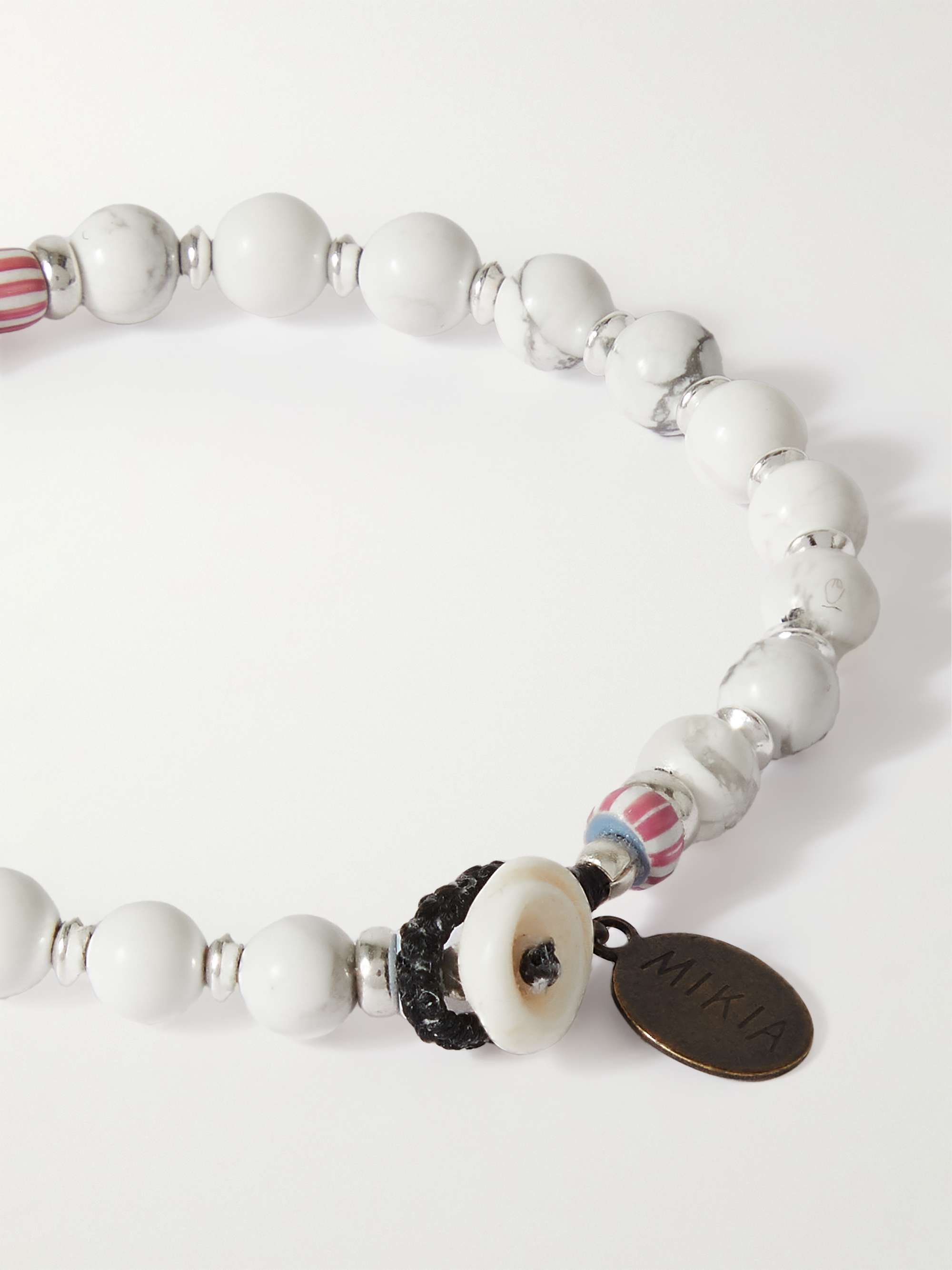 MIKIA Silver, Howlite and Shell Beaded Bracelet for Men | MR PORTER