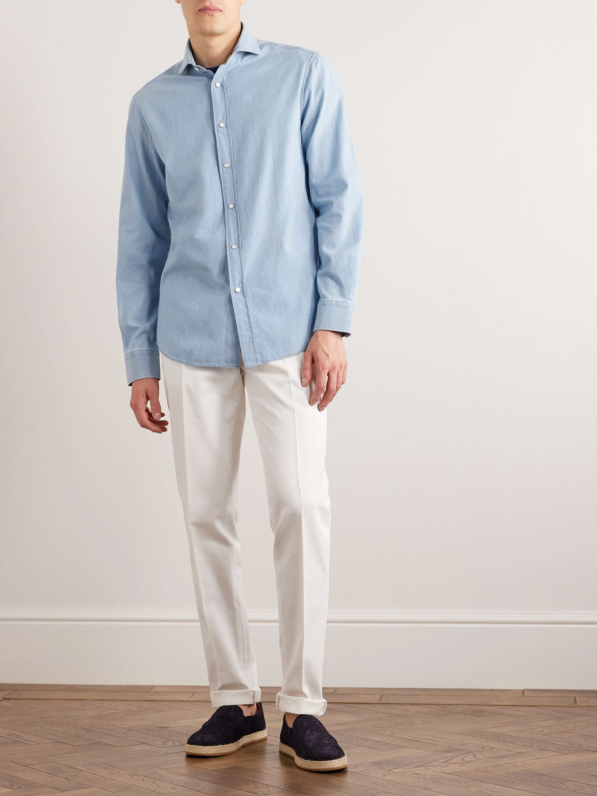 BRUNELLO CUCINELLI Cotton-Chambray Shirt for Men | MR PORTER