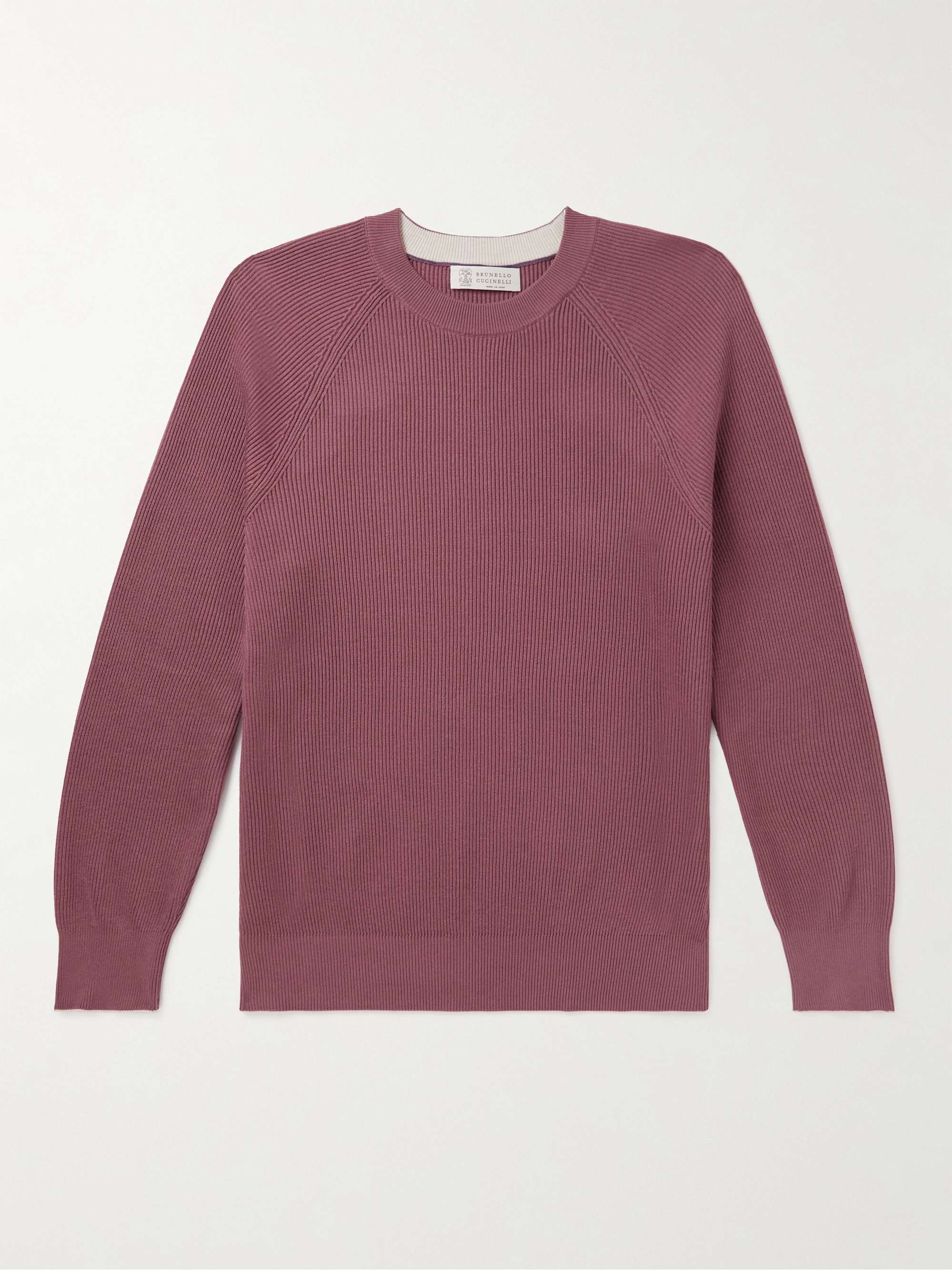BRUNELLO CUCINELLI Ribbed Cotton Sweater for Men | MR PORTER