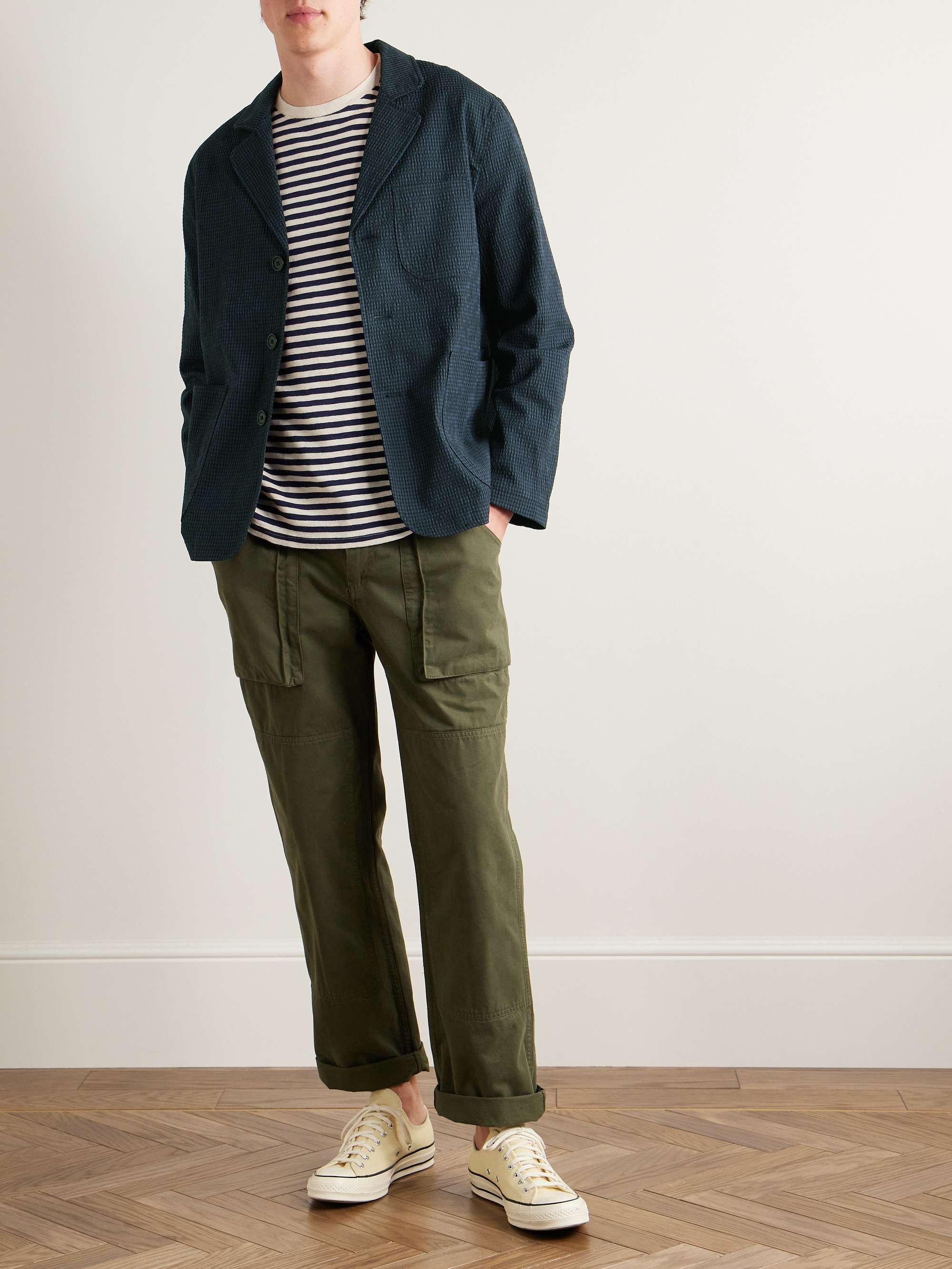 YMC Scuttlers Gingham Cotton-Blend Seersucker Suit Jacket for Men | MR ...