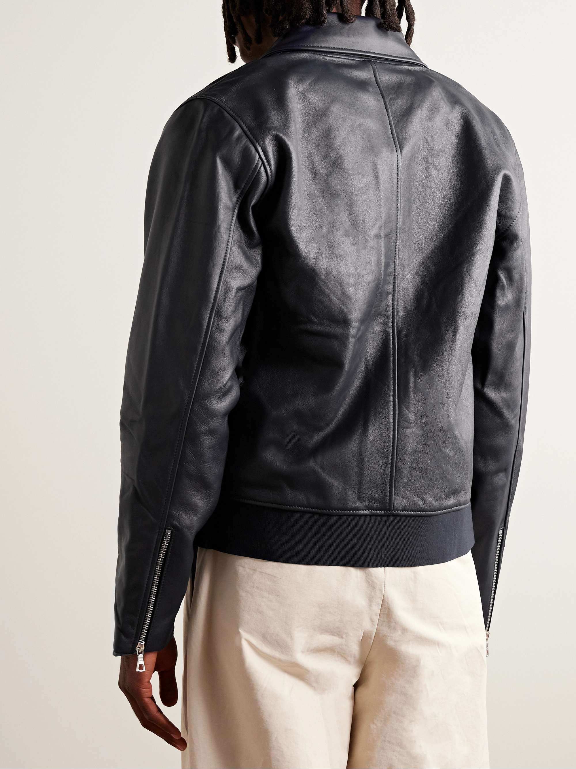 OFFICINE GÉNÉRALE Charles Slim-Fit Leather Jacket for Men | MR PORTER