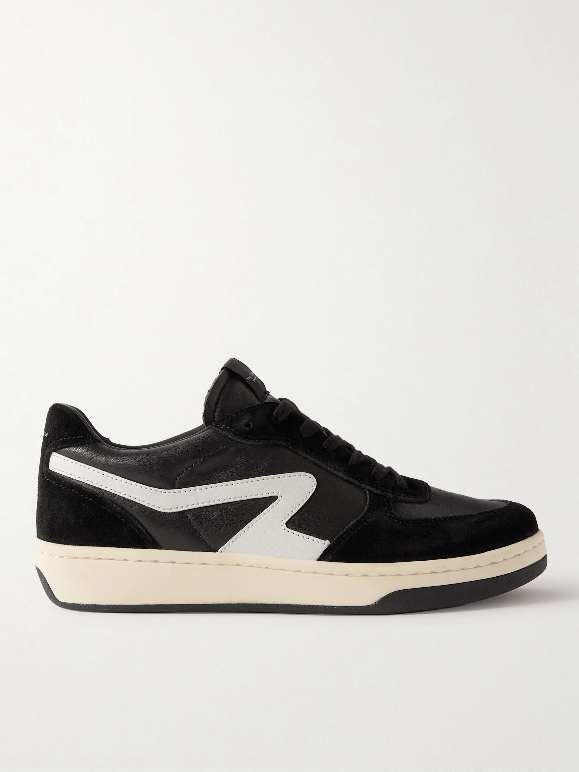 RAG & BONE Retro Court Suede-Trimmed Leather Sneakers for Men | MR PORTER