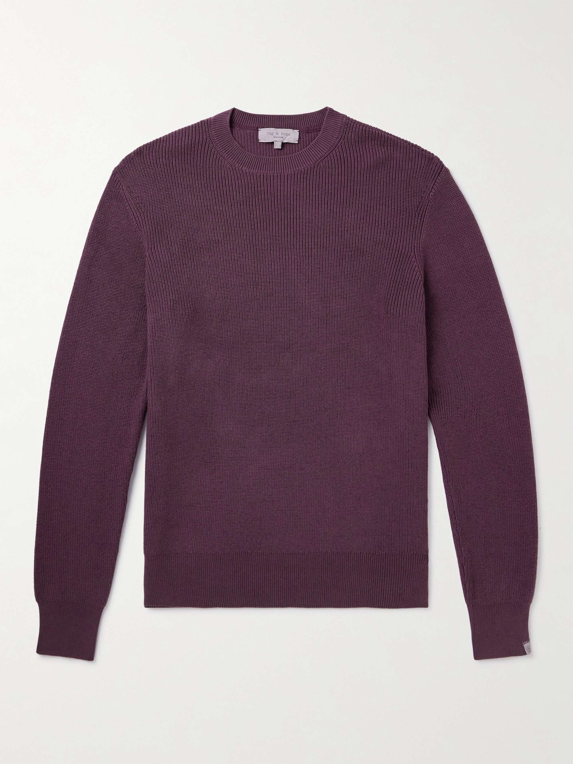 RAG & BONE Dexter Ribbed Organic Cotton-Blend Sweater for Men | MR PORTER