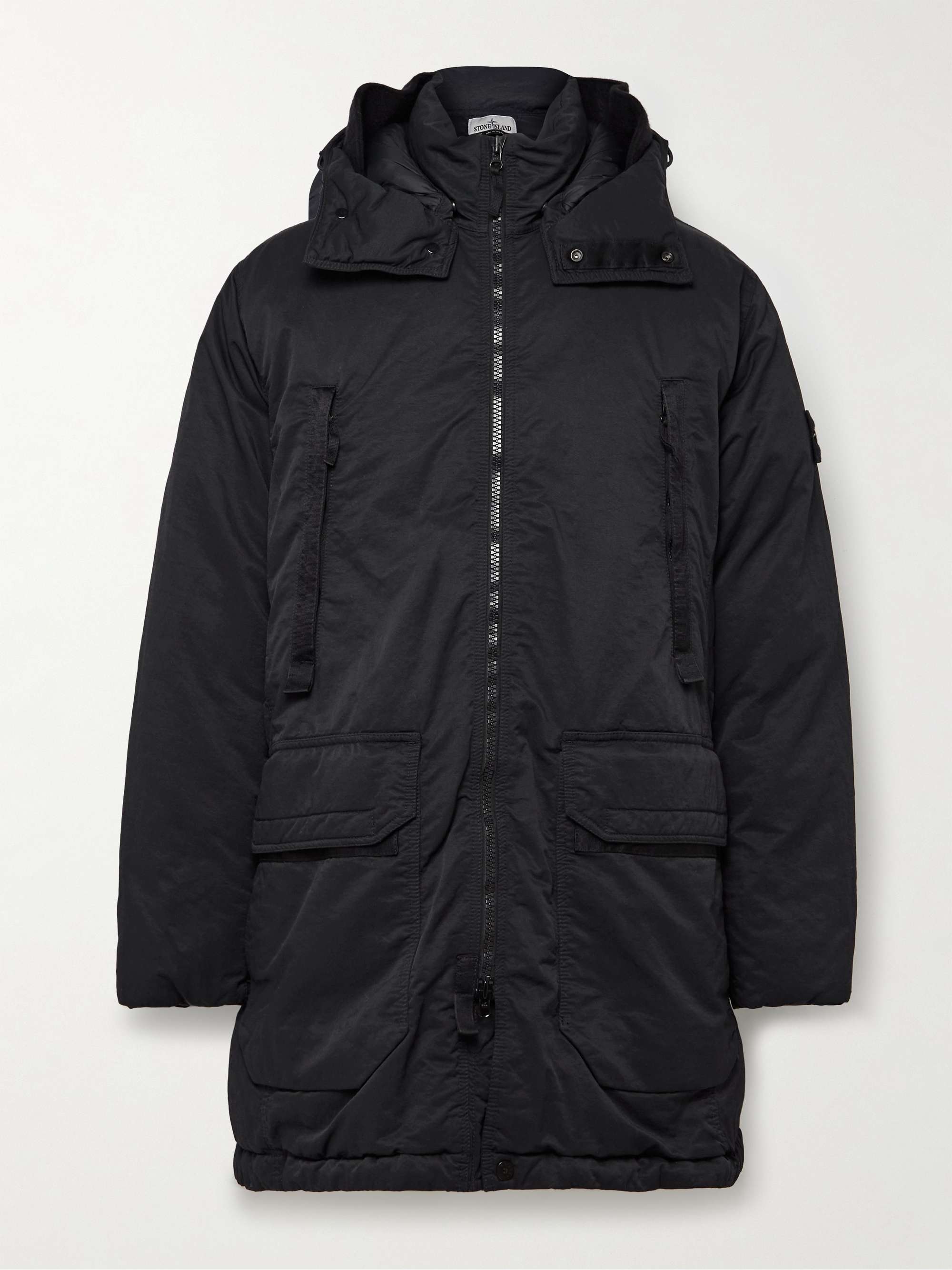 STONE ISLAND Opaque Nylon-Twill Hooded Down Jacket for Men | MR PORTER