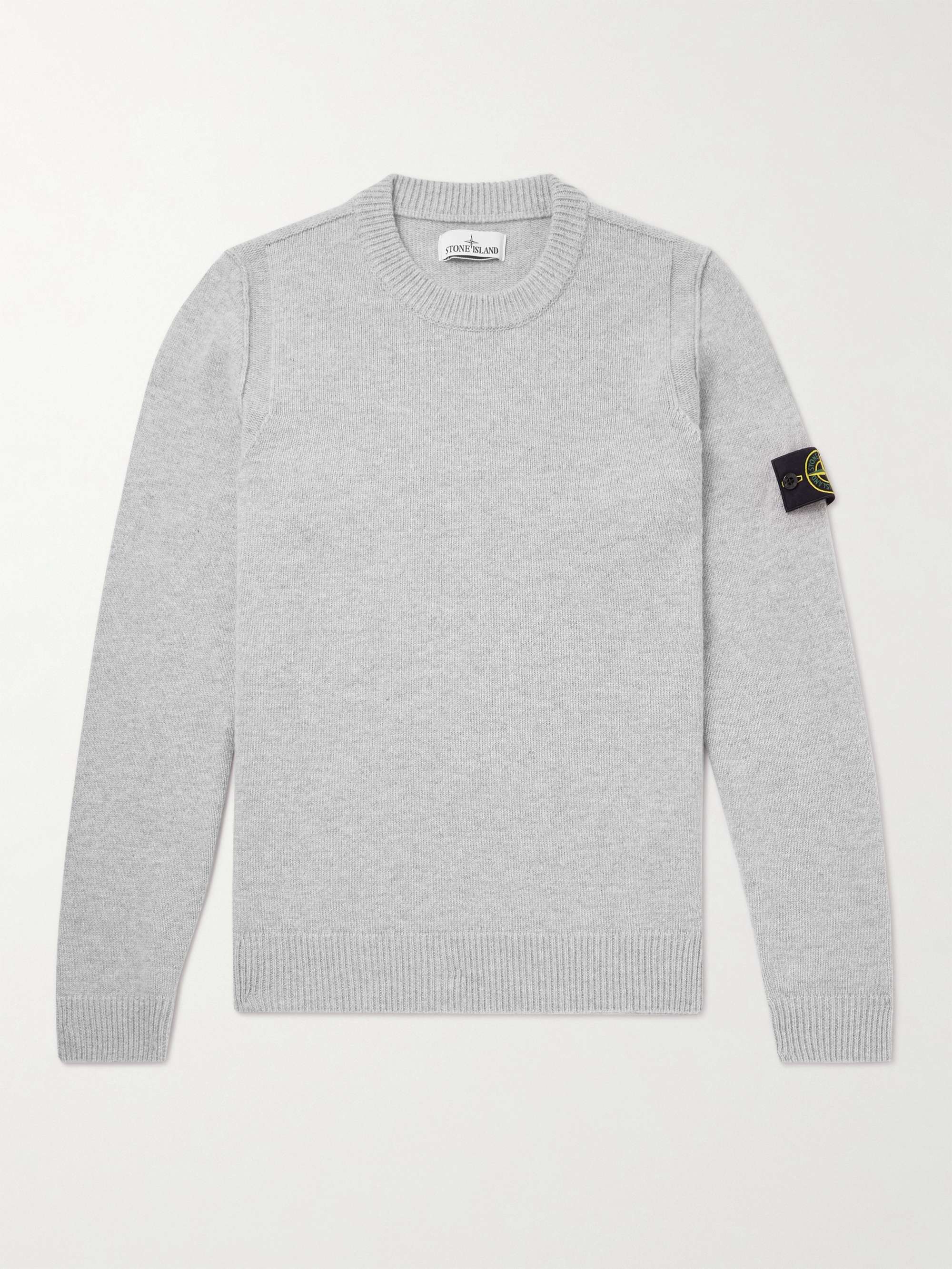STONE ISLAND Logo-Appliquéd Wool-Blend Sweater for Men | MR PORTER