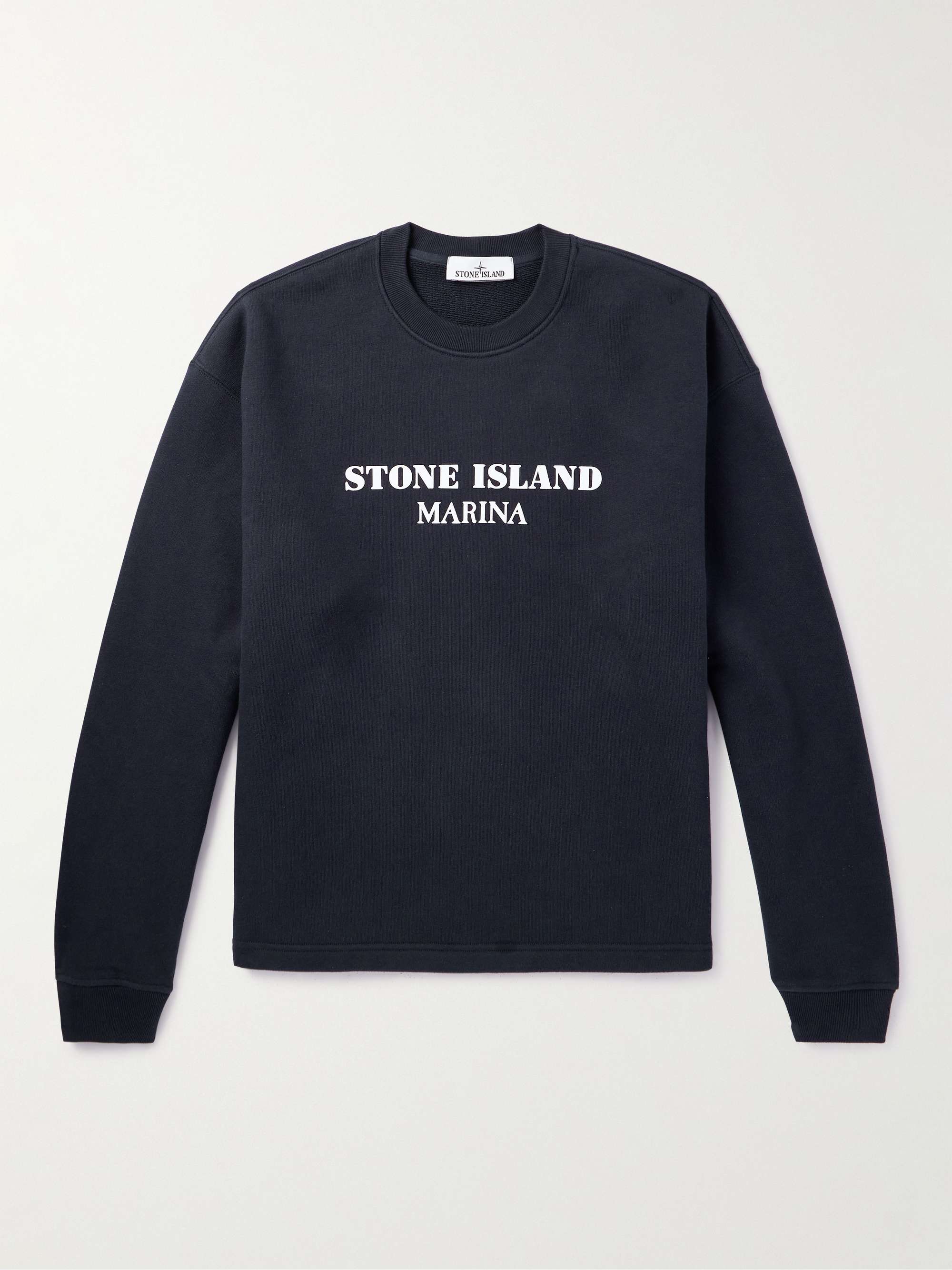 STONE ISLAND Marina Logo-Print Cotton-Jersey Sweatshirt for Men | MR PORTER