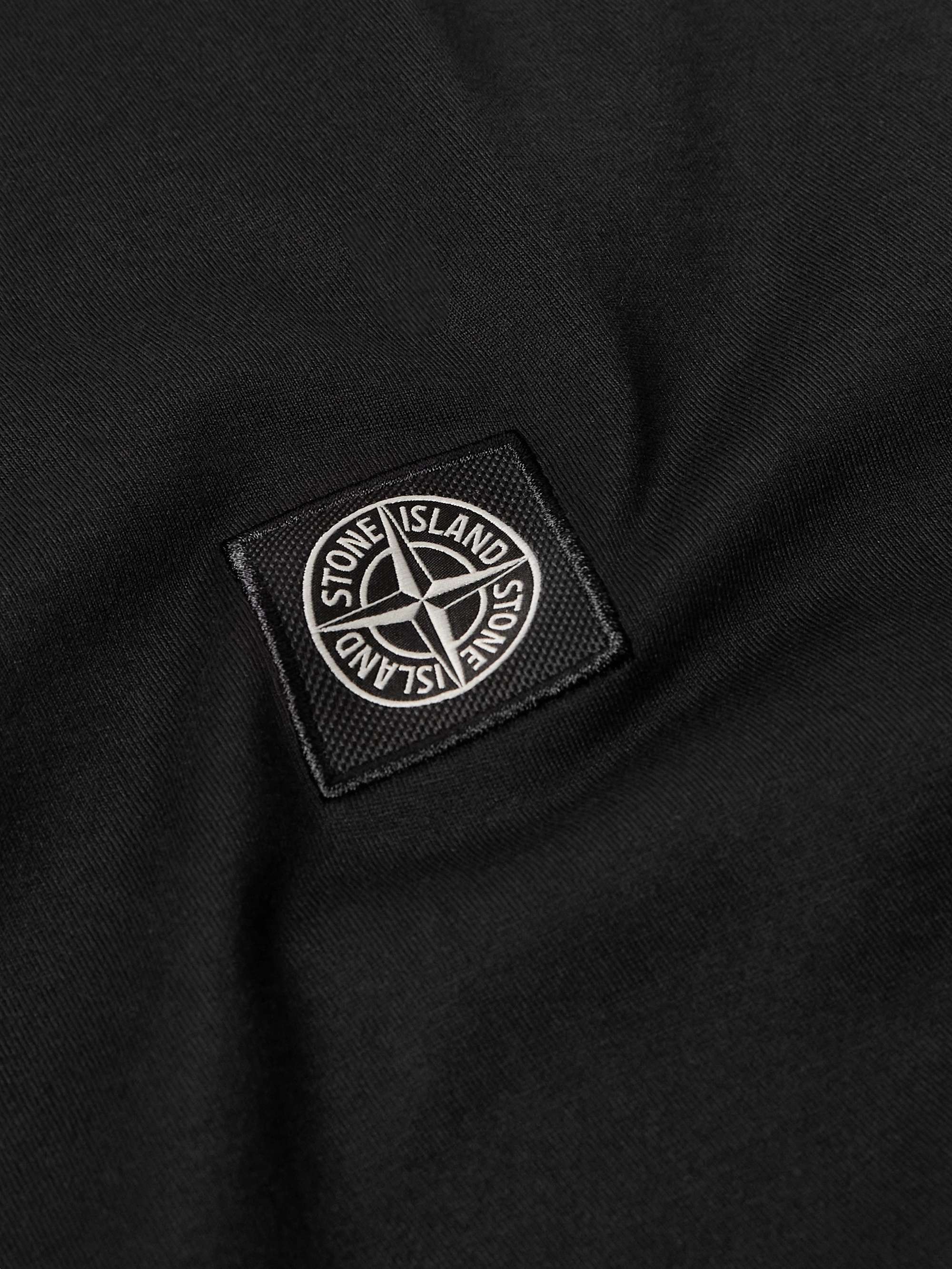 STONE ISLAND Logo-Appliquéd Garment-Dyed Cotton-Jersey T-Shirt for Men ...