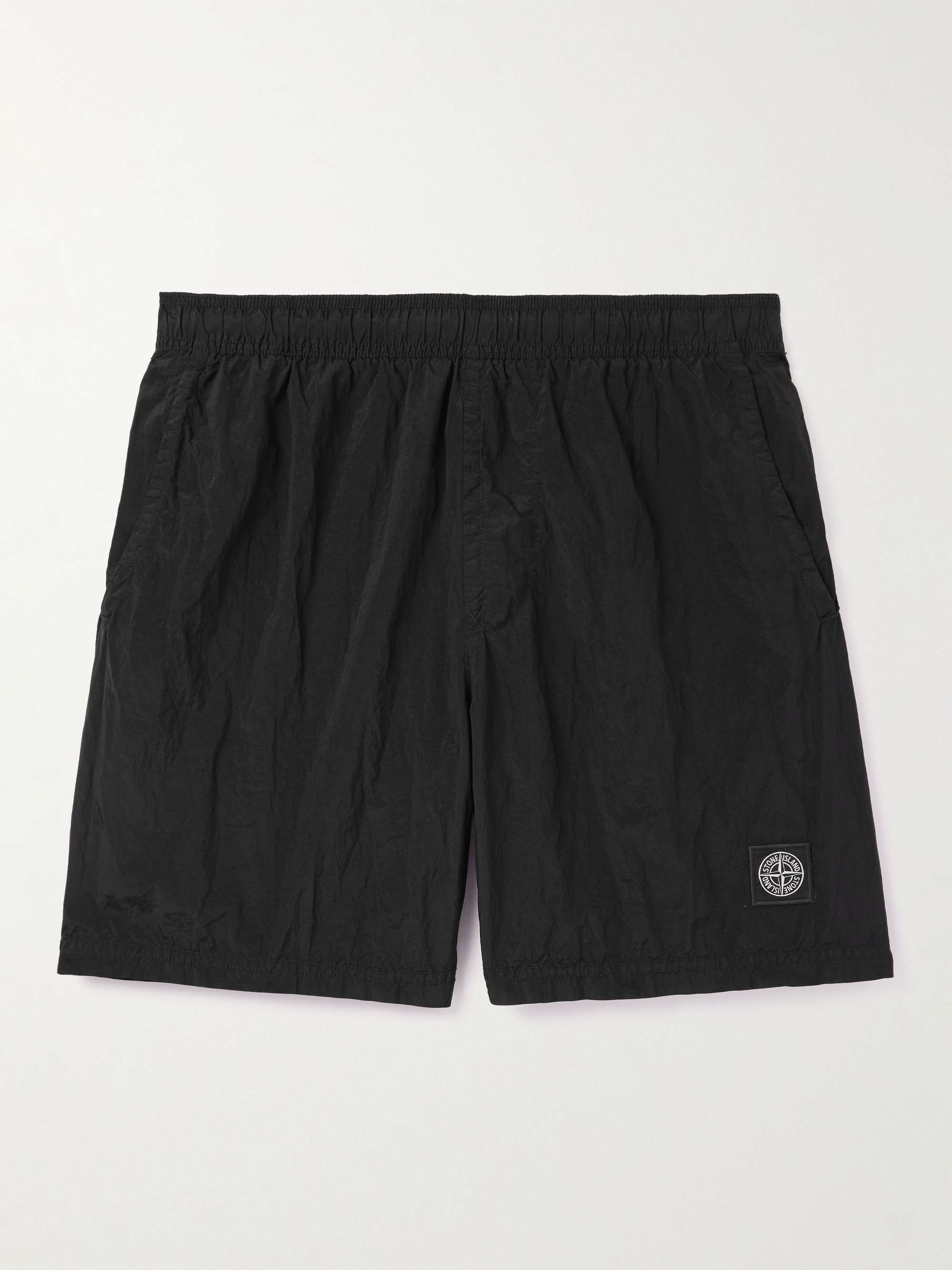 STONE ISLAND Straight-Leg Mid-Length Logo-Appliquéd Nylon Metal Swim Shorts  for Men | MR PORTER