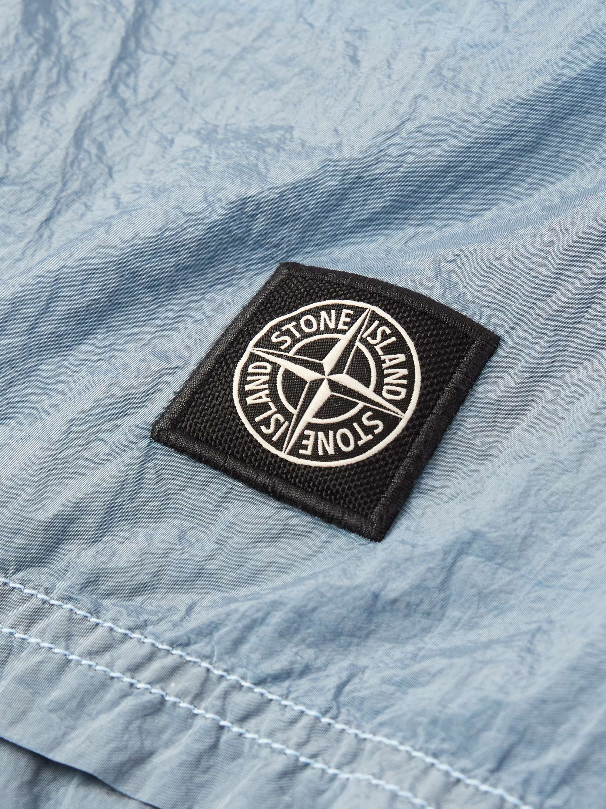 STONE ISLAND Straight-Leg Mid-Length Logo-Appliquéd Nylon Metal