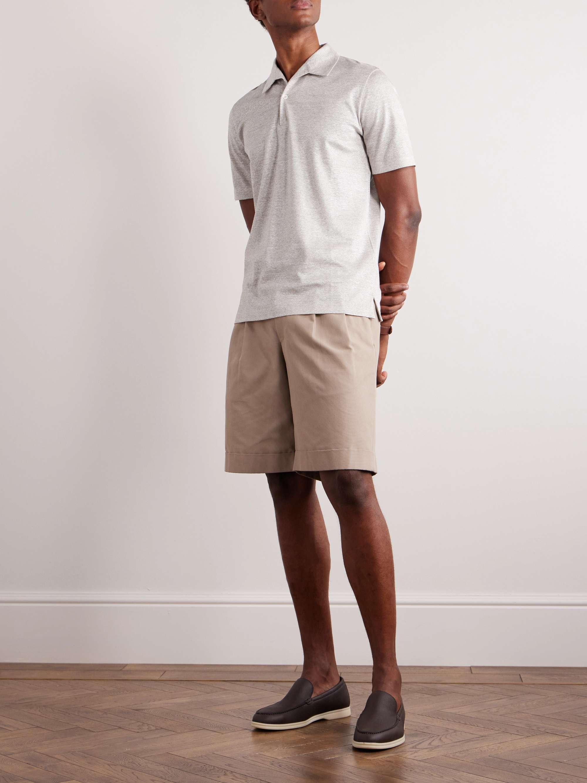 CARUSO Slim-Fit Linen and Cotton-Blend Polo Shirt for Men | MR PORTER