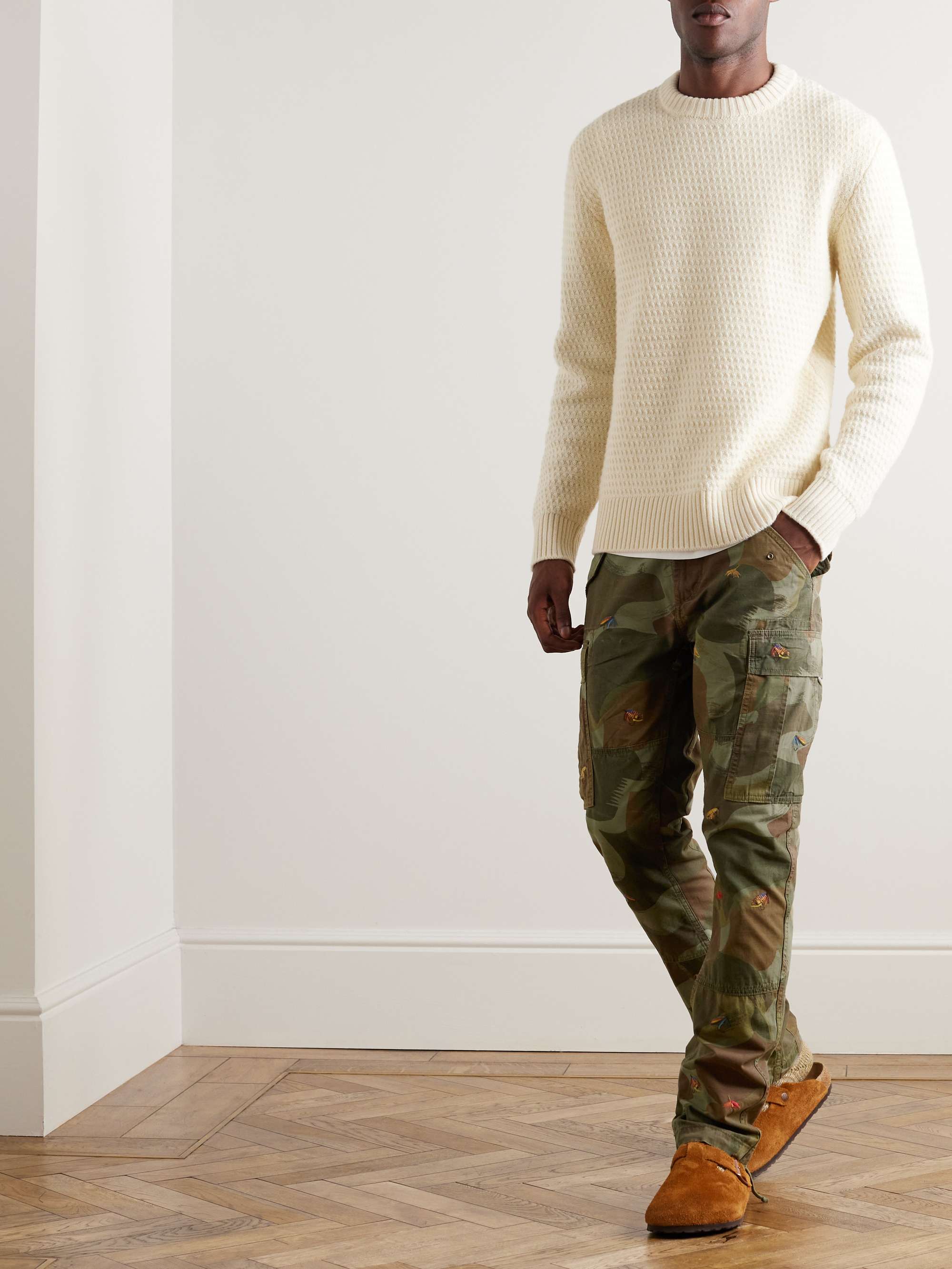 POLO RALPH LAUREN Slim-Fit Straight-Leg Embroidered Camouflage-Print  Cotton-Canvas Cargo Trousers for Men | MR PORTER