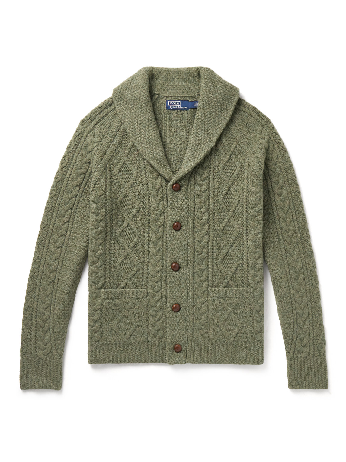 Polo Ralph Lauren - Shawl-Collar Cable-Knit Wool And Cashmere-Blend Cardigan  - Men - Green - XS for Men