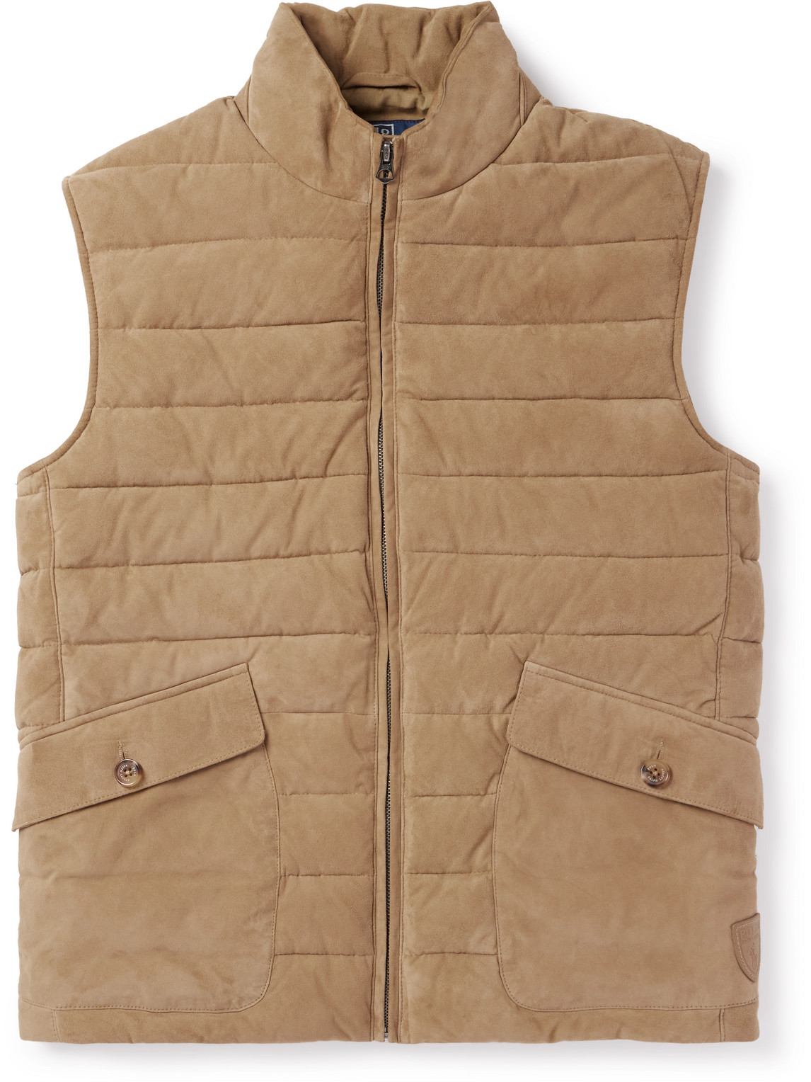 Polo Ralph Lauren Padded Quilted Suede Gilet In Brown | ModeSens
