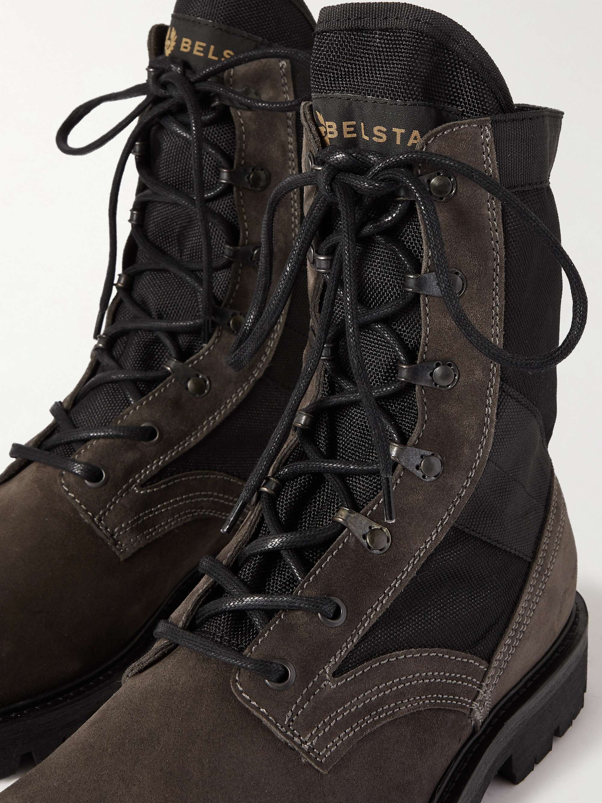 BELSTAFF Trooper Oiled-Leather and Cotton-Canvas Boots for Men | MR PORTER