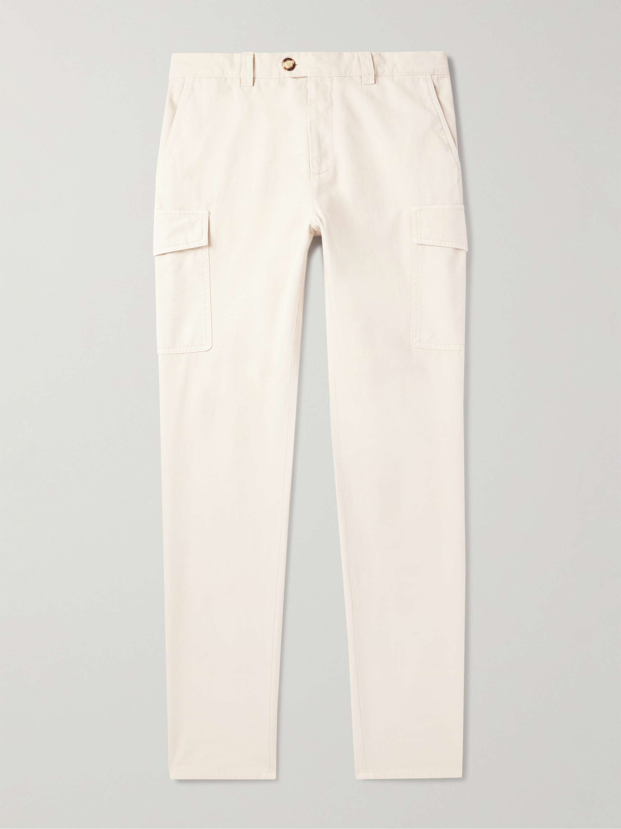 BRUNELLO CUCINELLI Straight-Leg Cotton-Gabardine Cargo Trousers for Men ...