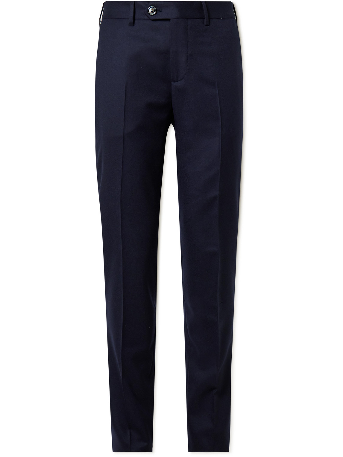 Brunello Cucinelli Slim-fit Tapered Virgin Wool Trousers In Blue
