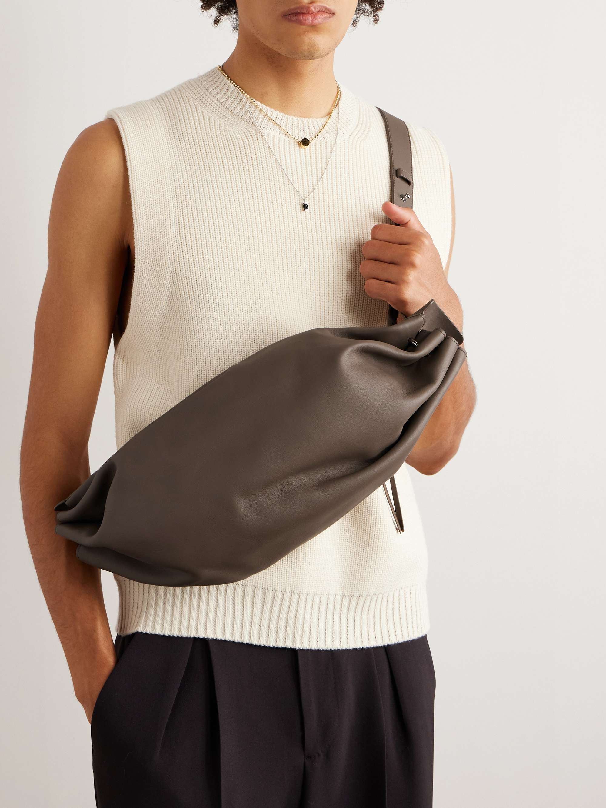 BONASTRE Bon Bon Leather Messenger Bag for Men