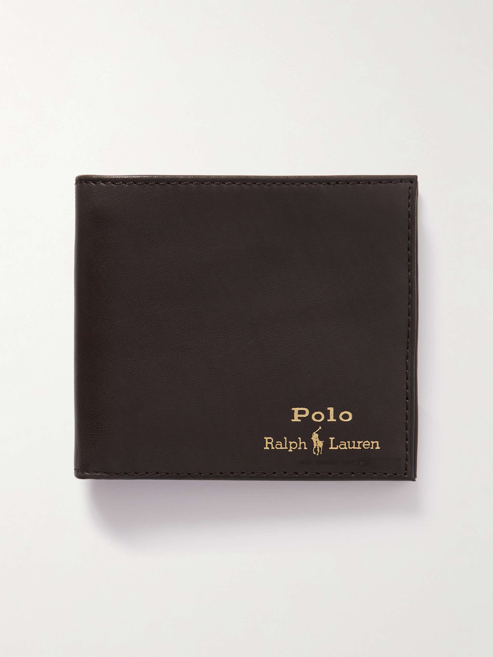 بني محفظة قابلة للطي من الجلد مزينة بطبعة شعار العلامة | POLO RALPH LAUREN  | MR PORTER