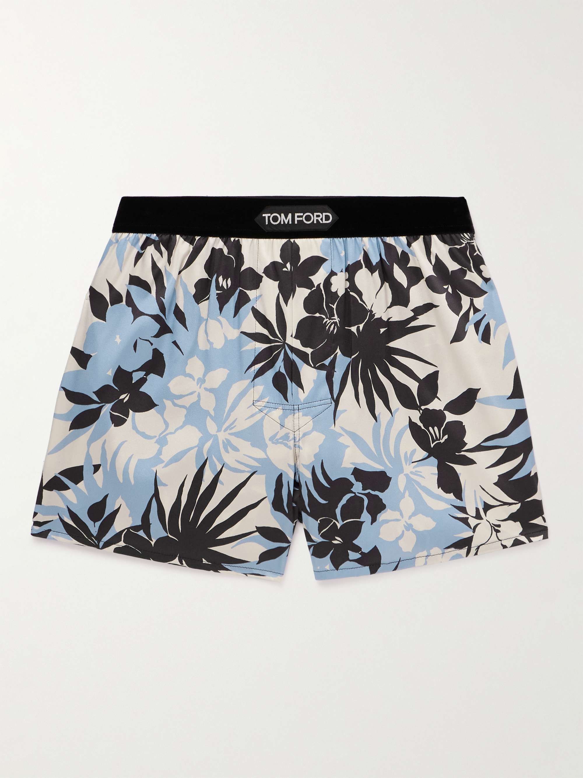 TOM FORD Velvet-Trimmed Floral-Print Silk-Satin Boxer Shorts for Men | MR  PORTER