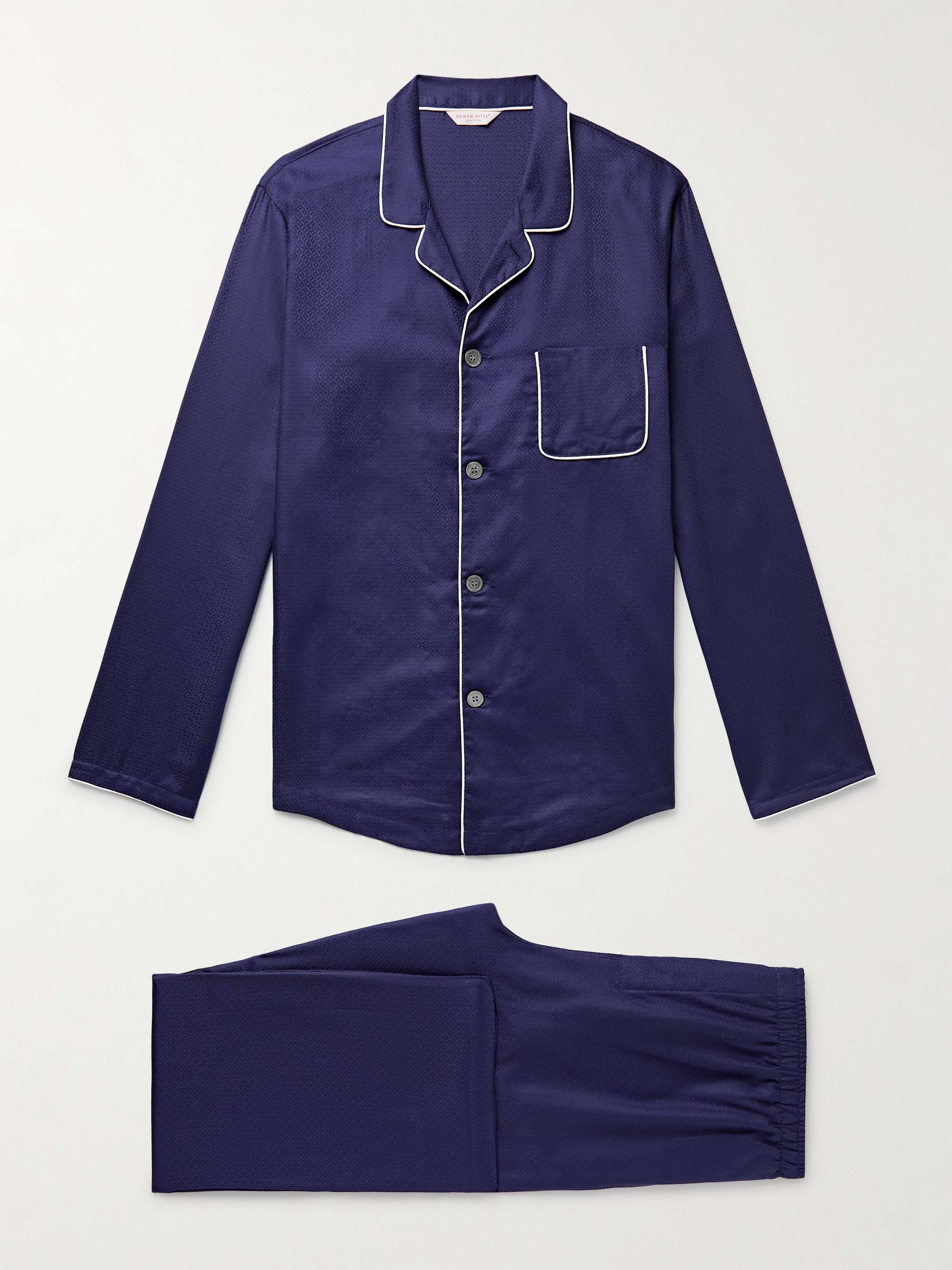 DEREK ROSE Lombard 6 Cotton-Jacquard Pyjama Set for Men | MR PORTER