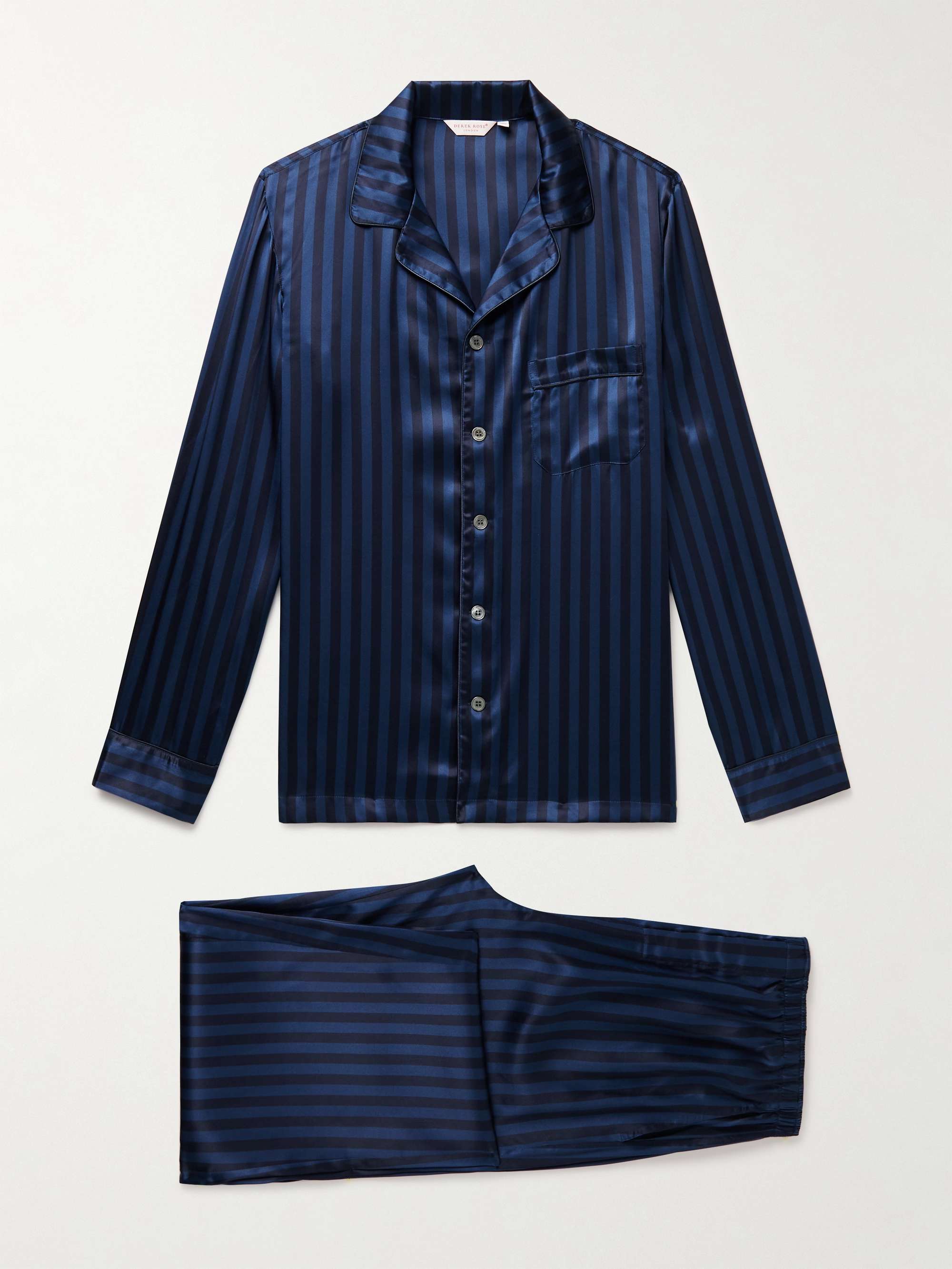 DEREK ROSE Brindisi 92 Striped Silk-Satin Pyjama Set for Men | MR PORTER