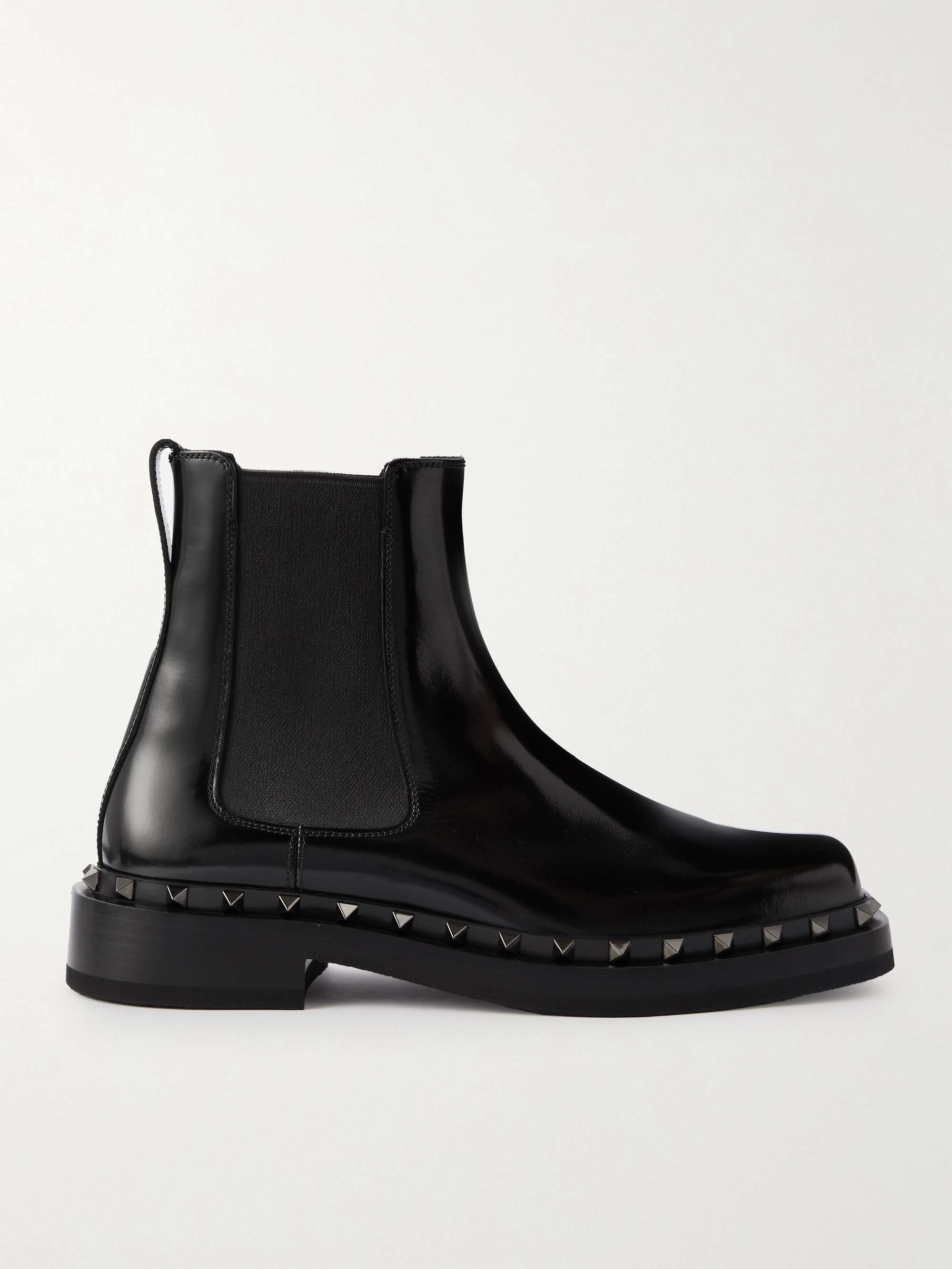 VALENTINO M-Way Rockstud Beatle Patent-Leather Chelsea Boots for Men | MR  PORTER