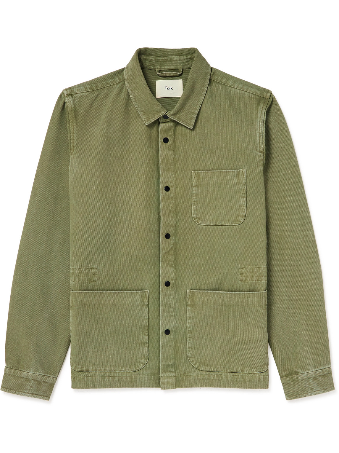 Folk Assembly Cotton-twill Overshirt In Green