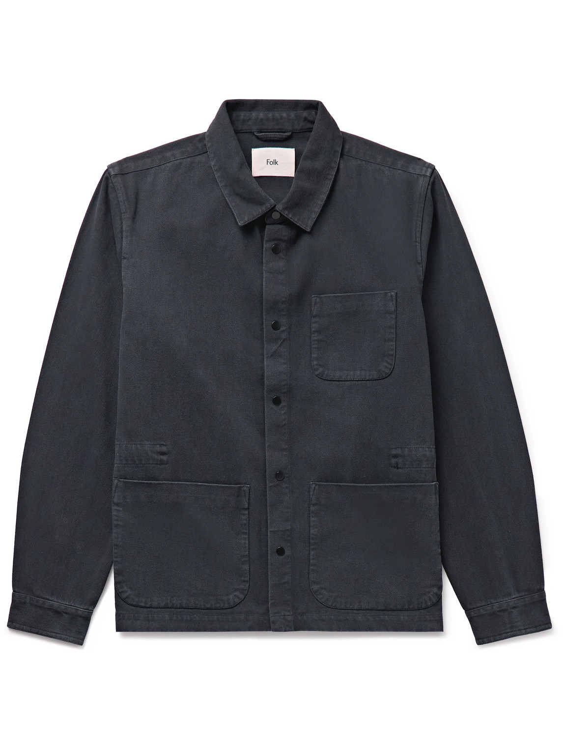 Folk Assembly Cotton-twill Overshirt In Black