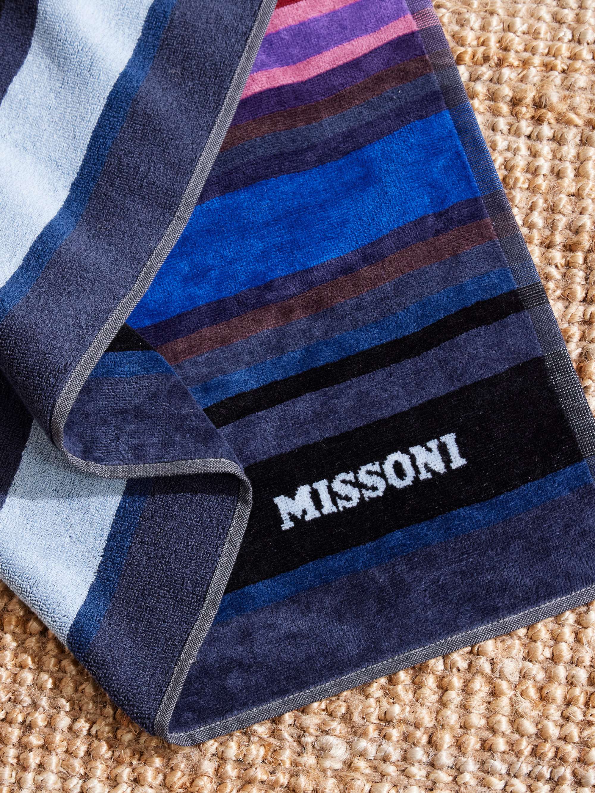 5-piece Craig bath towel set in stripped cotton terry Black & White |  Missoni