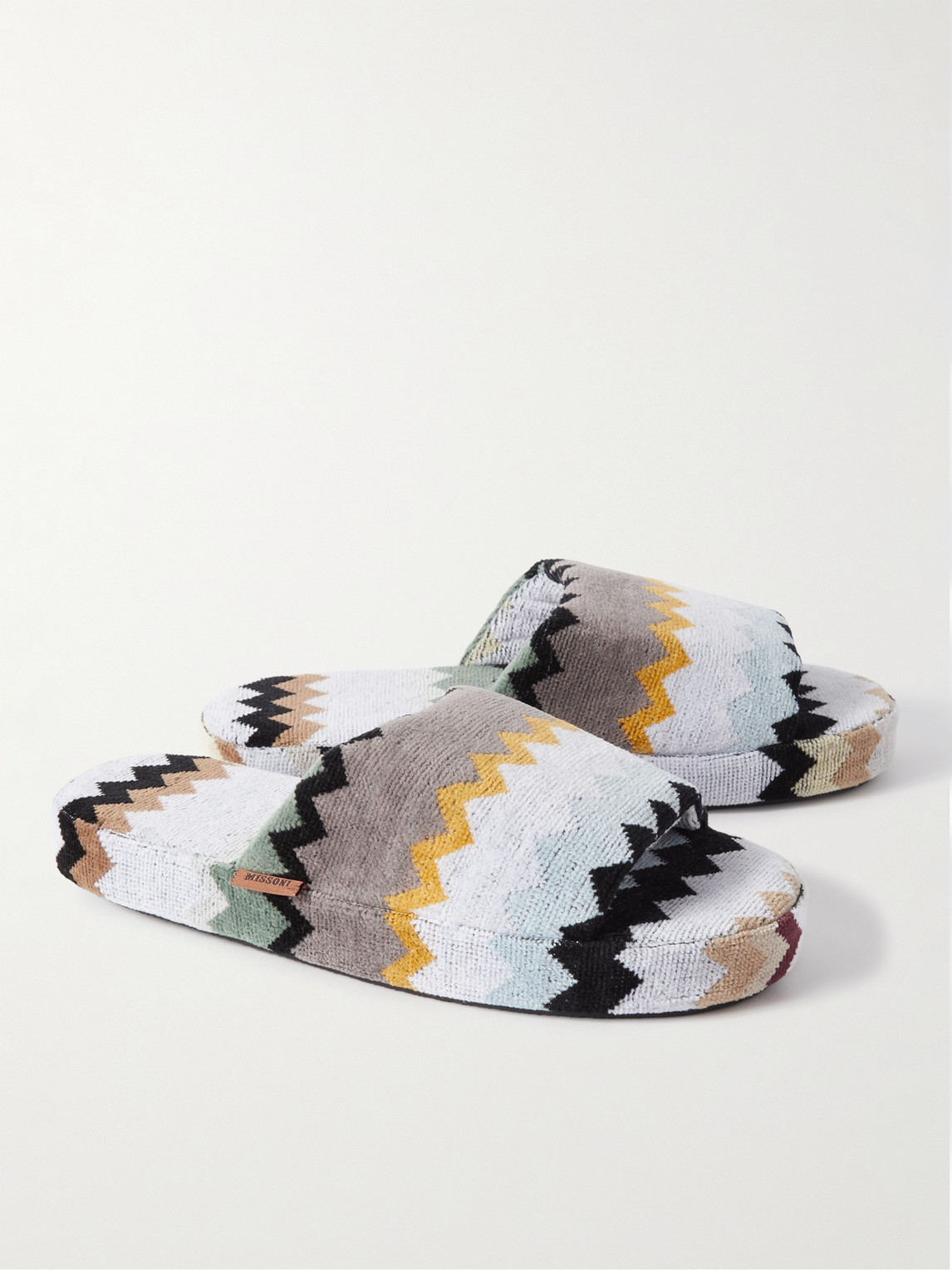 Shop Missoni Curt Cotton-terry Jacquard Slippers In Multi