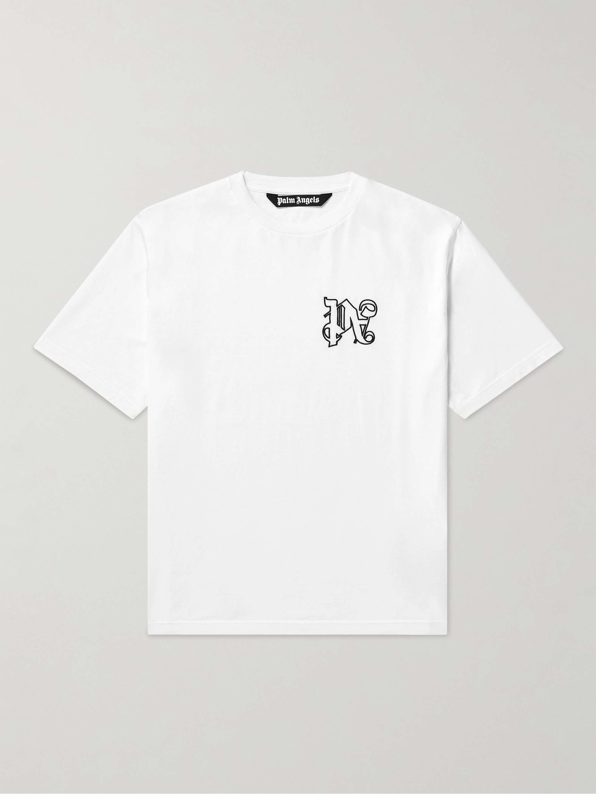 PALM ANGELS Logo-Embroidered Cotton-Jersey T-Shirt for Men | MR PORTER