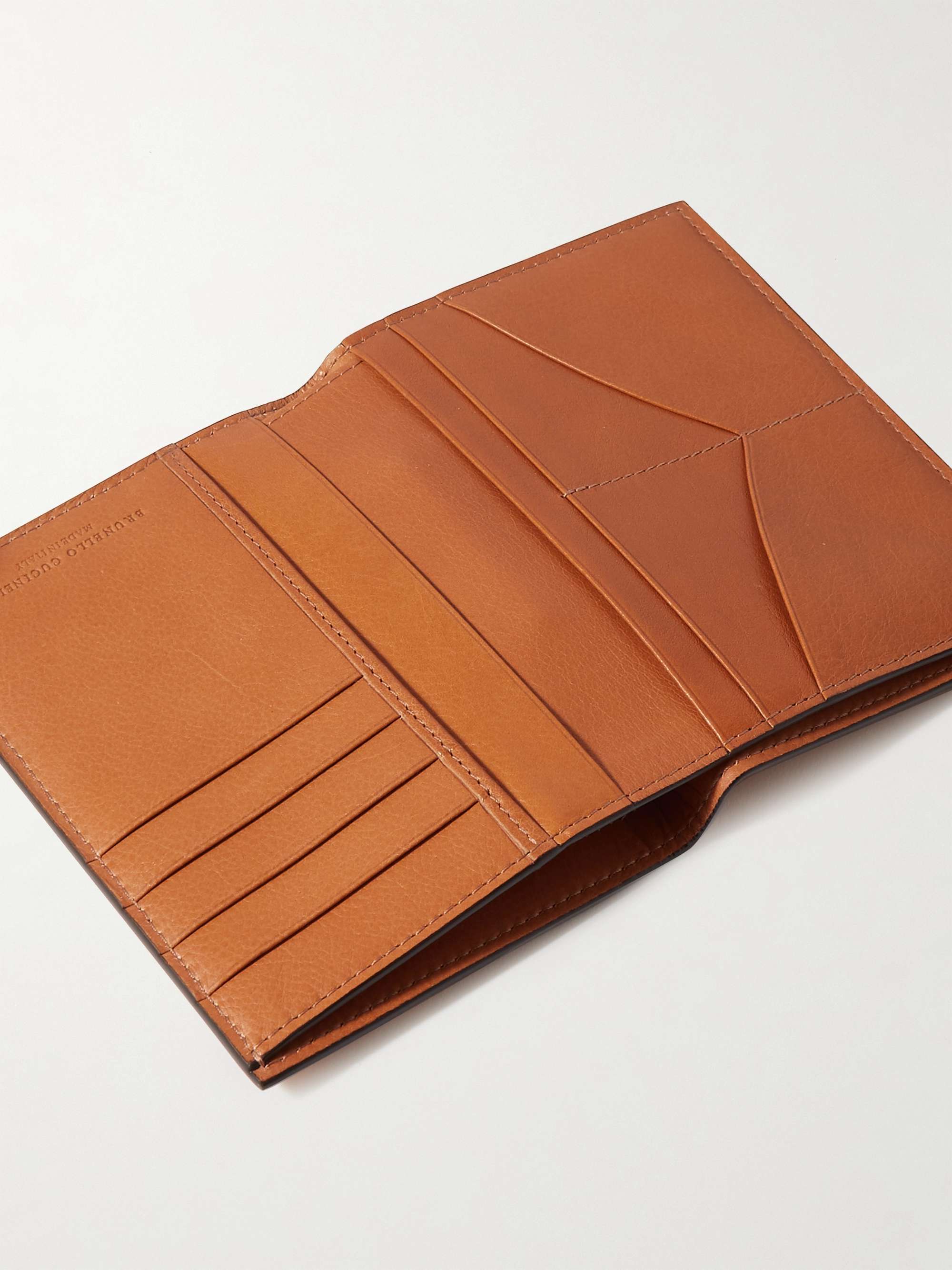 BRUNELLO CUCINELLI Logo-Embossed Full-Grain Leather Passport Holder for Men  | MR PORTER