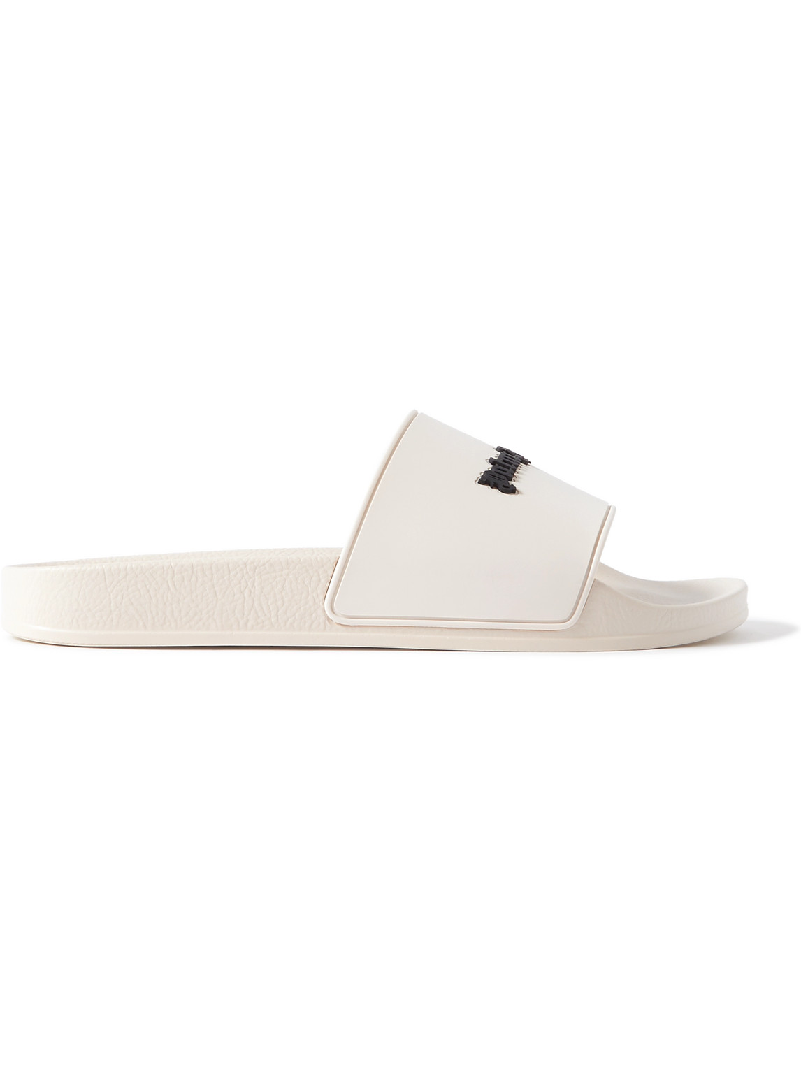 Palm Angels Logo-embossed Rubber Slides In White