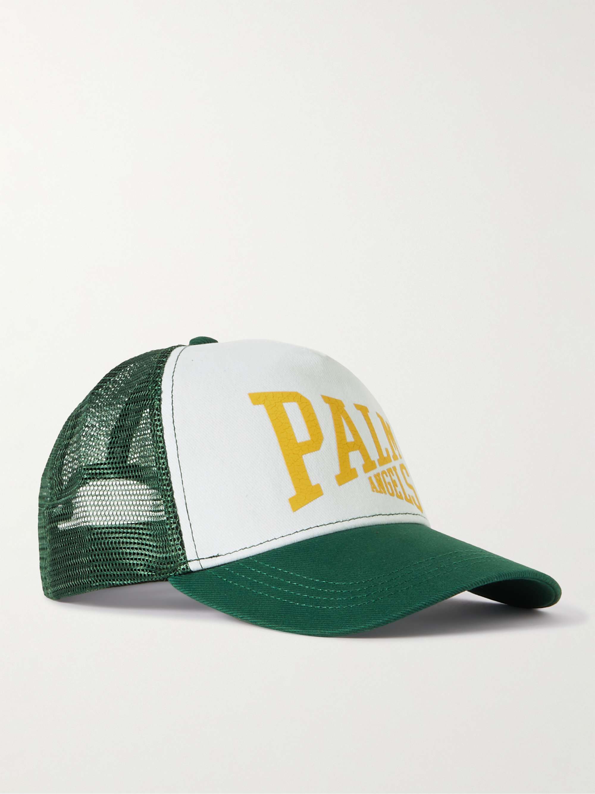 PALM ANGELS PA League Logo-Print Cotton-Blend Twill and Mesh Trucker Cap  for Men | MR PORTER