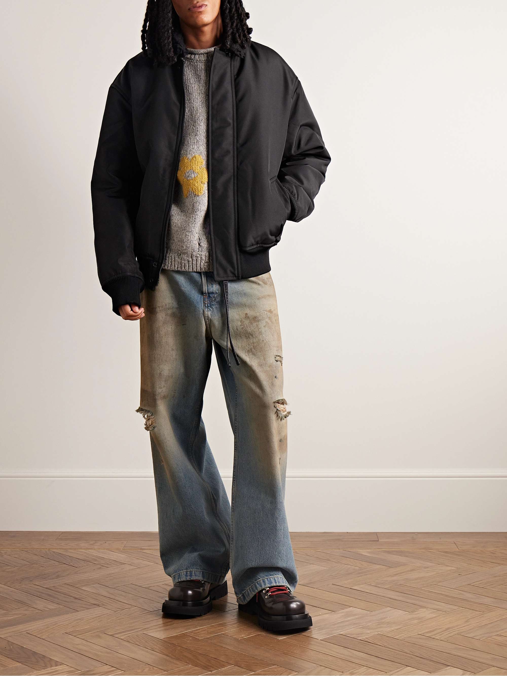 ACNE STUDIOS Omagi Fleece-Trimmed Padded Canvas Bomber Jacket for Men | MR  PORTER