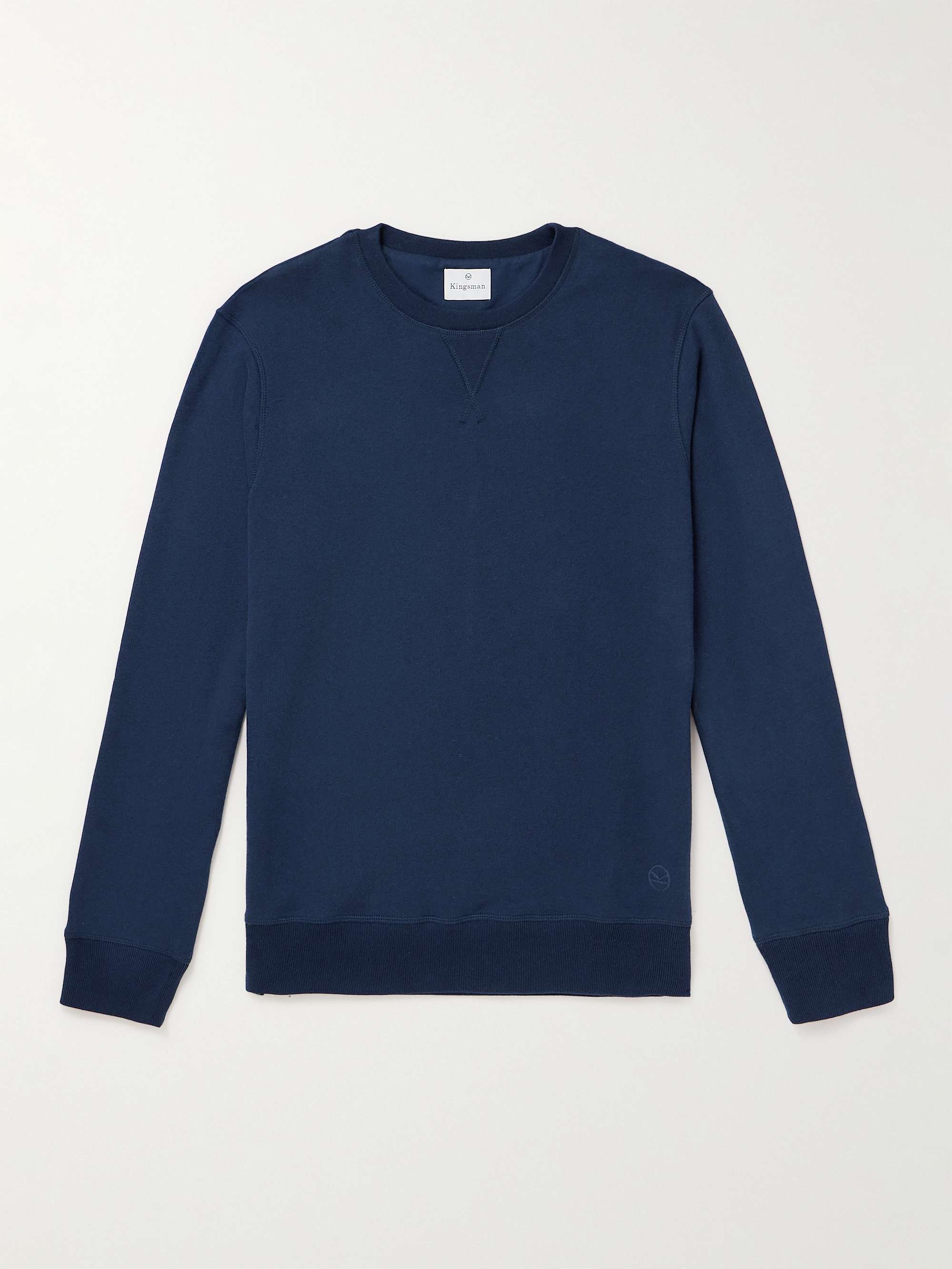 KINGSMAN Logo-Embroidered Cotton and Cashmere-Blend Jersey Sweatshirt for  Men | MR PORTER