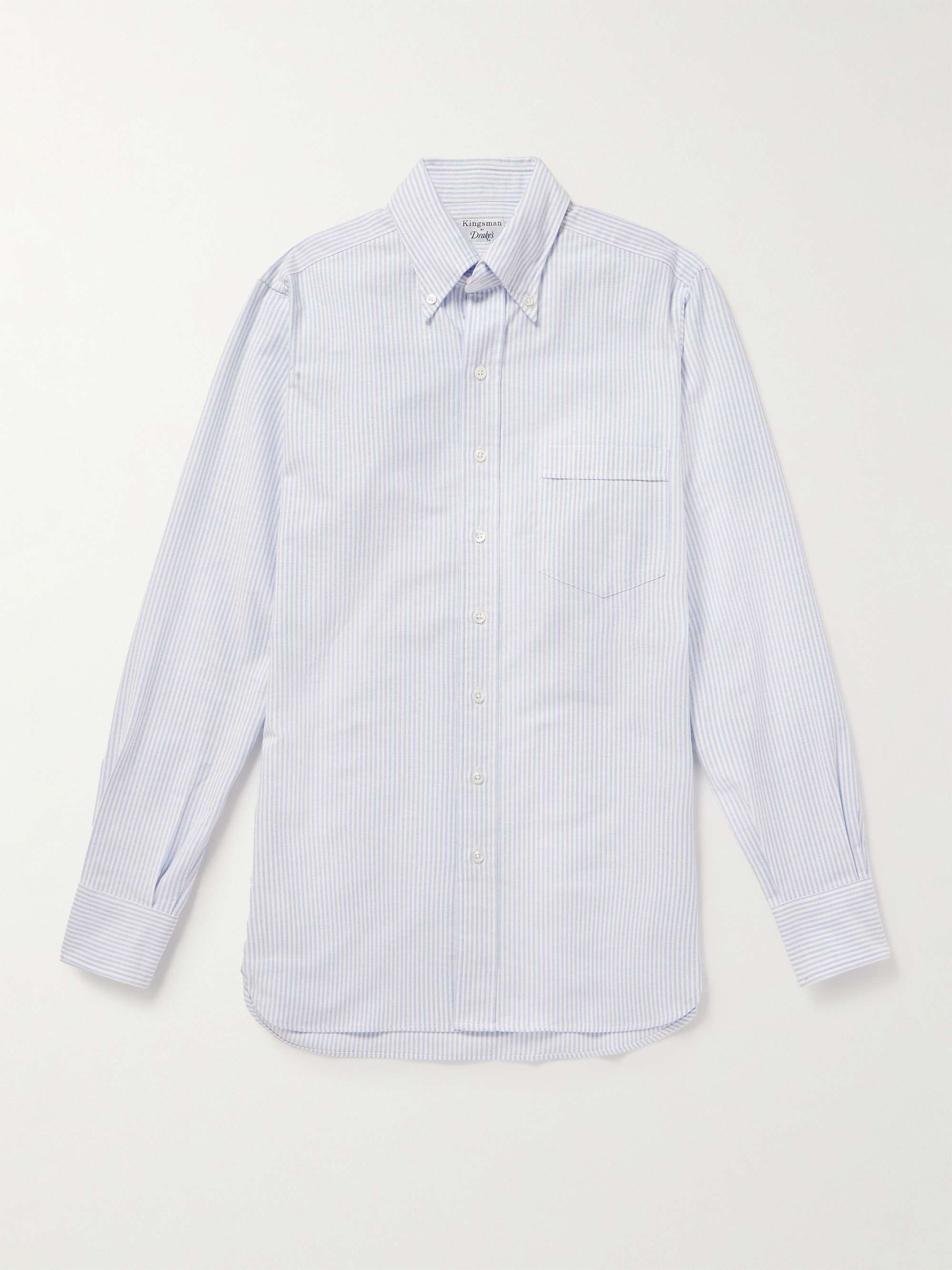 KINGSMAN Button-Down Collar Striped Cotton Shirt for Men | MR PORTER