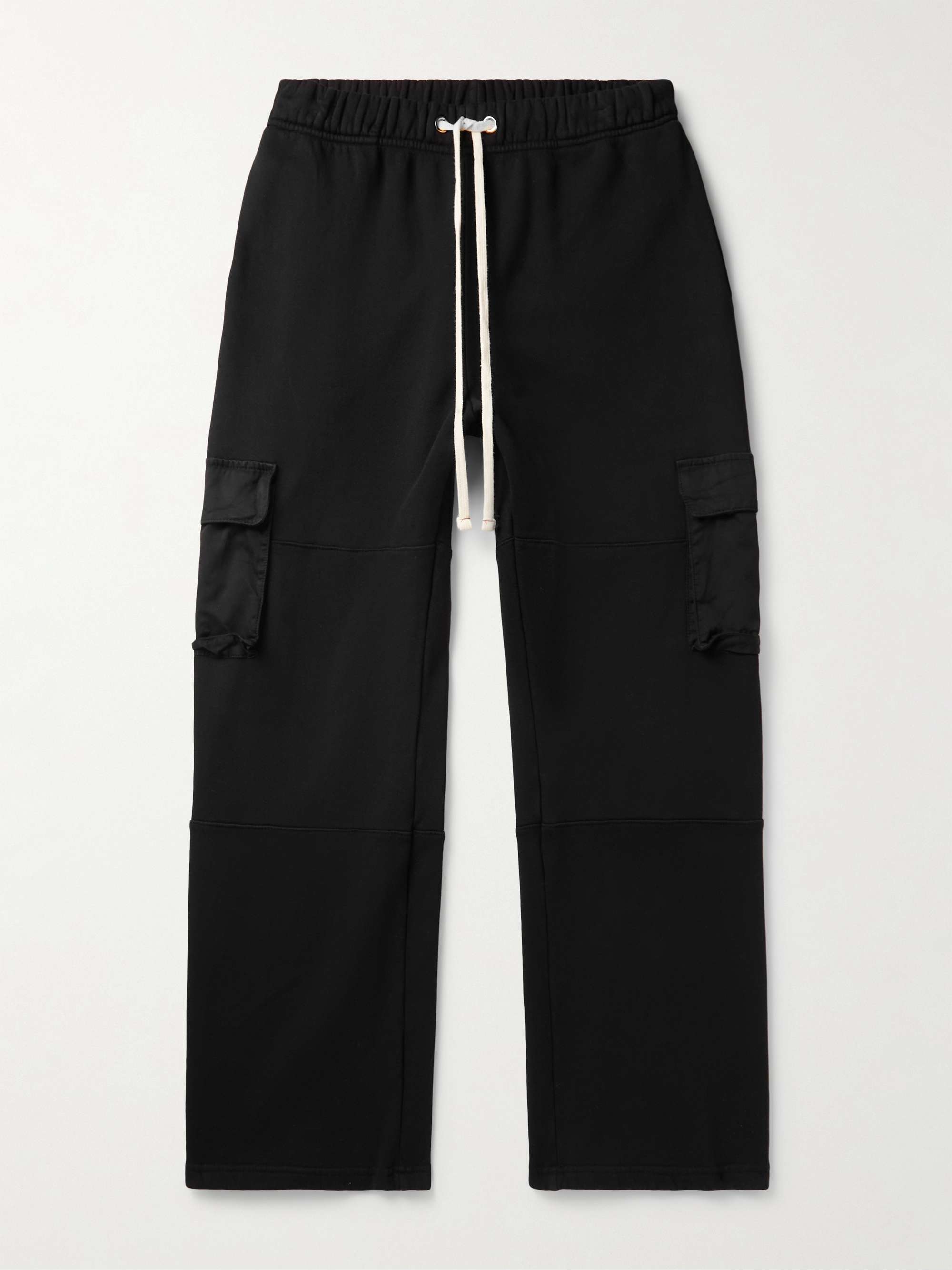 LES TIEN Straight-Leg Twill-Trimmed Cotton-Jersey Cargo Sweatpants for ...